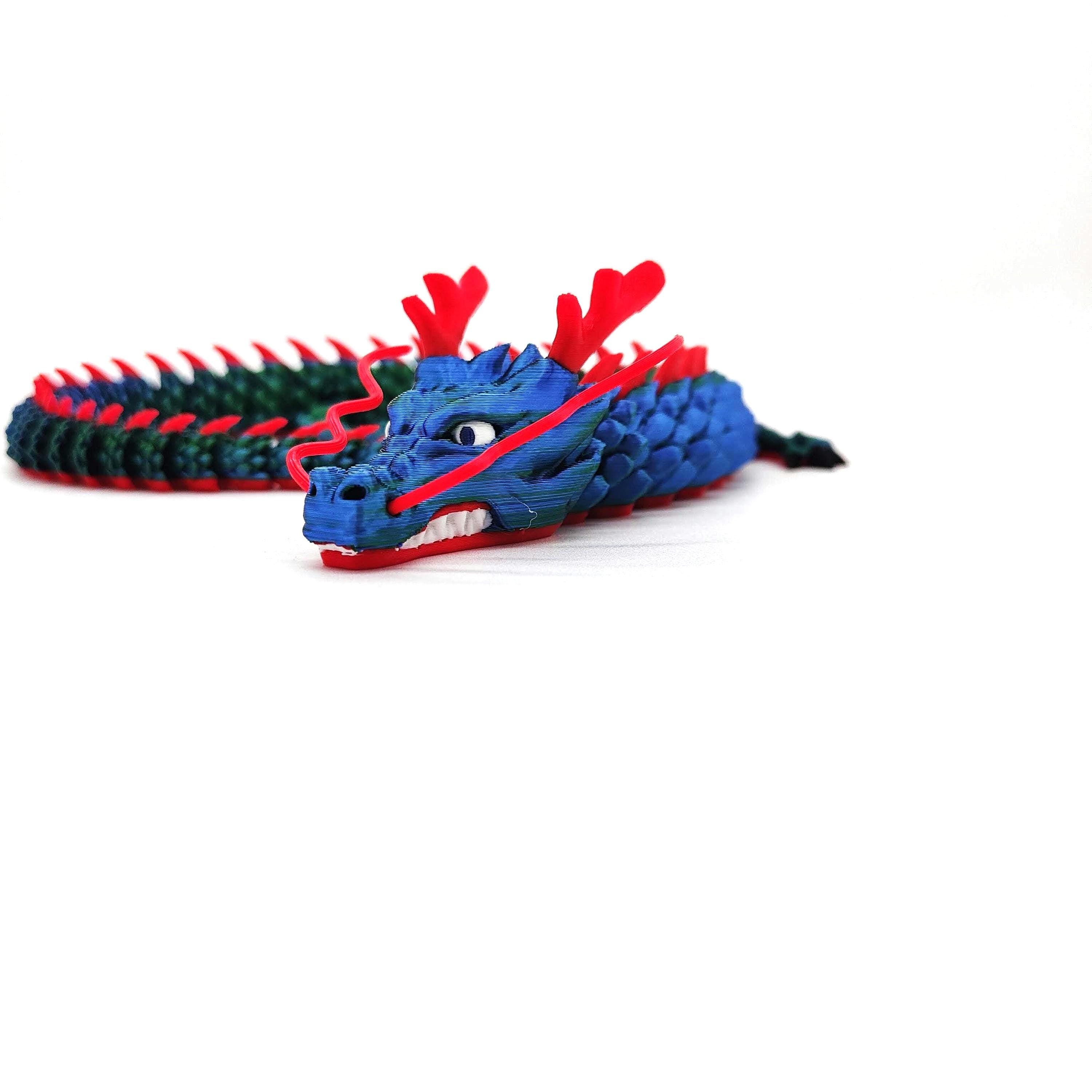 Articulated Dragon Figurine with Detailed Scales, Vibrant and Flexible Desk Pet, Perfect ADHD Fidget Tool, Unique Collectible Display