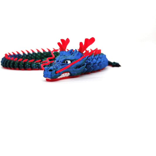 Articulated Dragon Figurine with Detailed Scales, Vibrant and Flexible Desk Pet, Perfect ADHD Fidget Tool, Unique Collectible Display