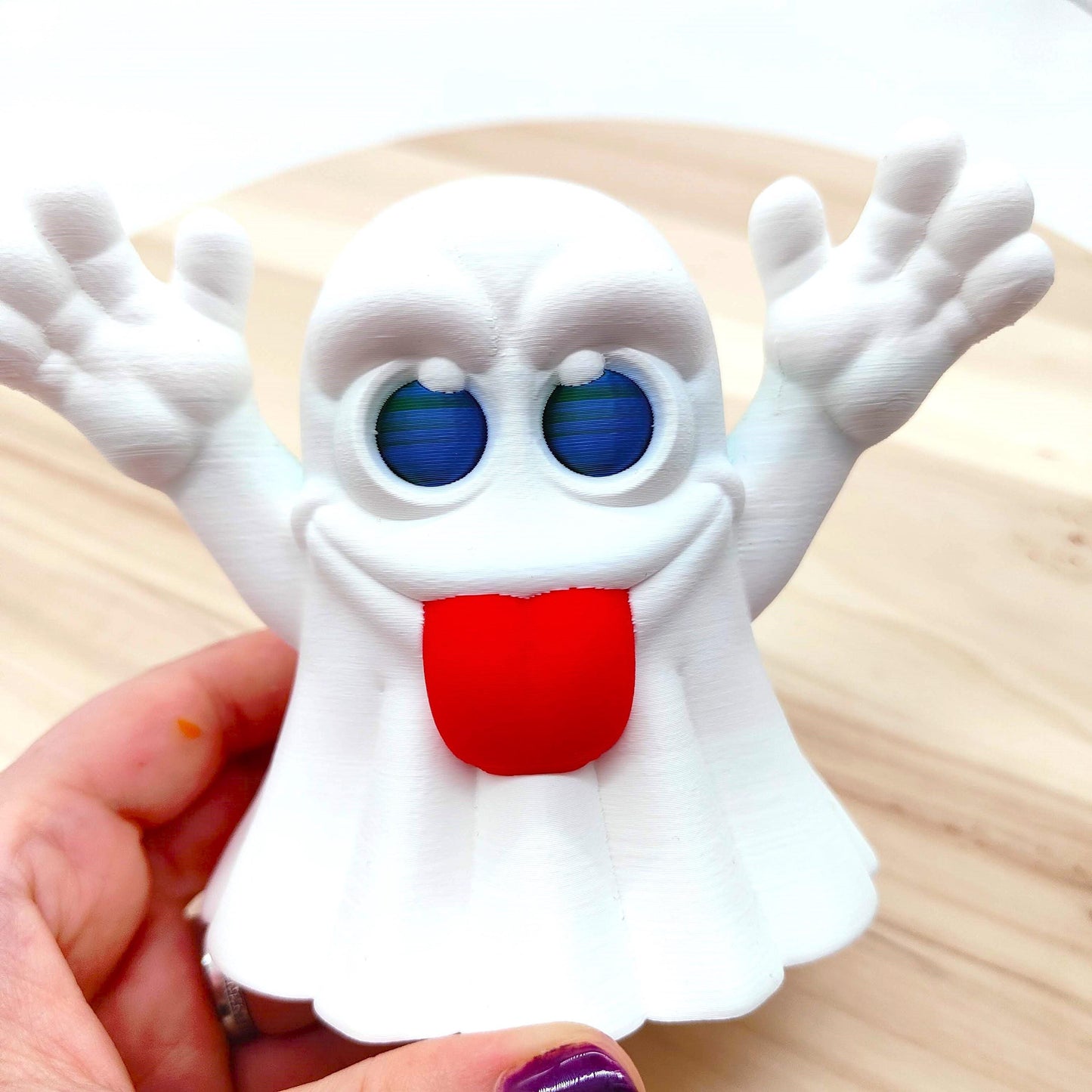 Cute Ghost Figurine - Fun Halloween Decoration | 3D Printed Ghost Toy | Spooky Kawaii Desk Decor | Handmade Boo Gift