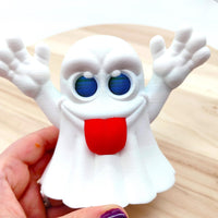 Cute Ghost Figurine - Fun Halloween Decoration | 3D Printed Ghost Toy | Spooky Kawaii Desk Decor | Handmade Boo Gift