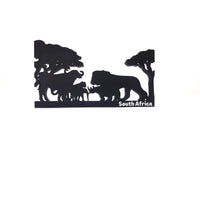 South Africa Big Five Safari Silhouette - African Wildlife Art Decoration Featuring Elephant, Rhino, Lion, and Acacia Trees