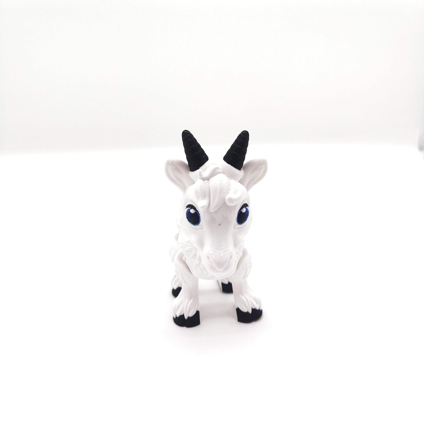White Baby Goat Figurine with Movable Legs and Head - Cute Collectible Toy - Perfect for Animal Lovers and Kids