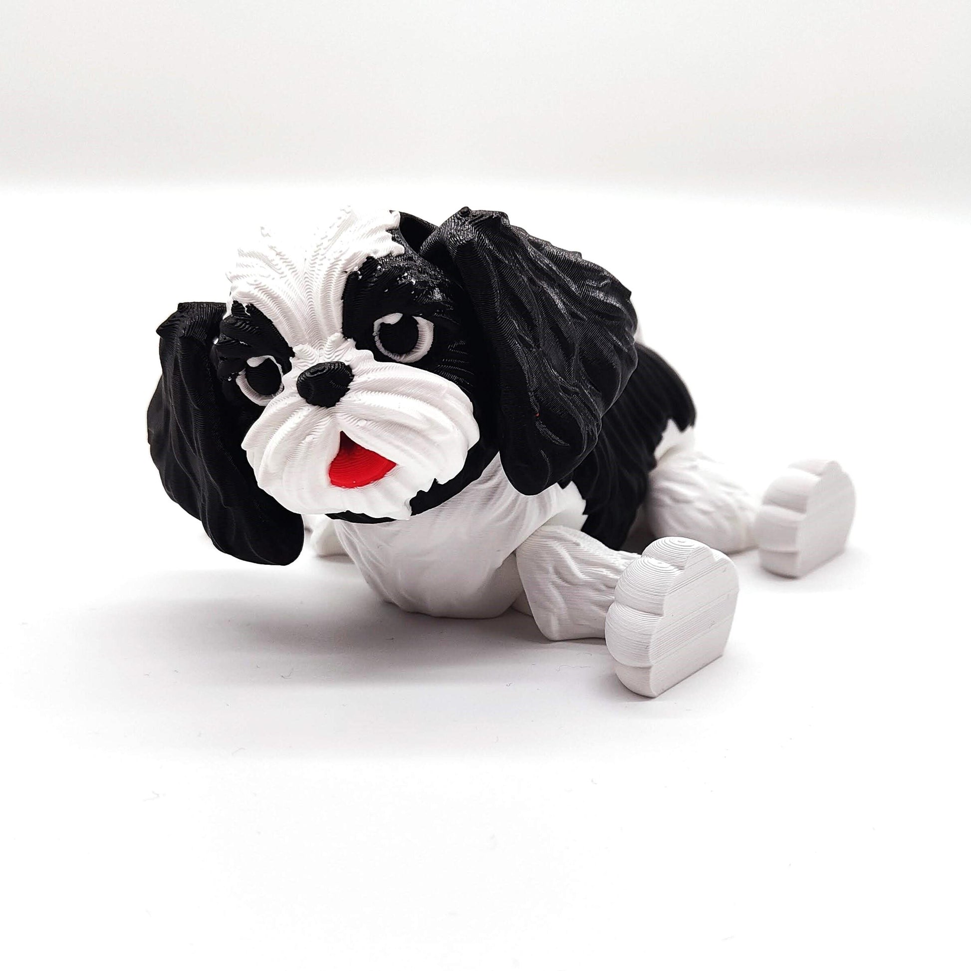 Black and White Shih Tzu Dog Figurine - A Delightful Decorative Piece for Home, Office, or as a Thoughtful Gift for Dog Lovers