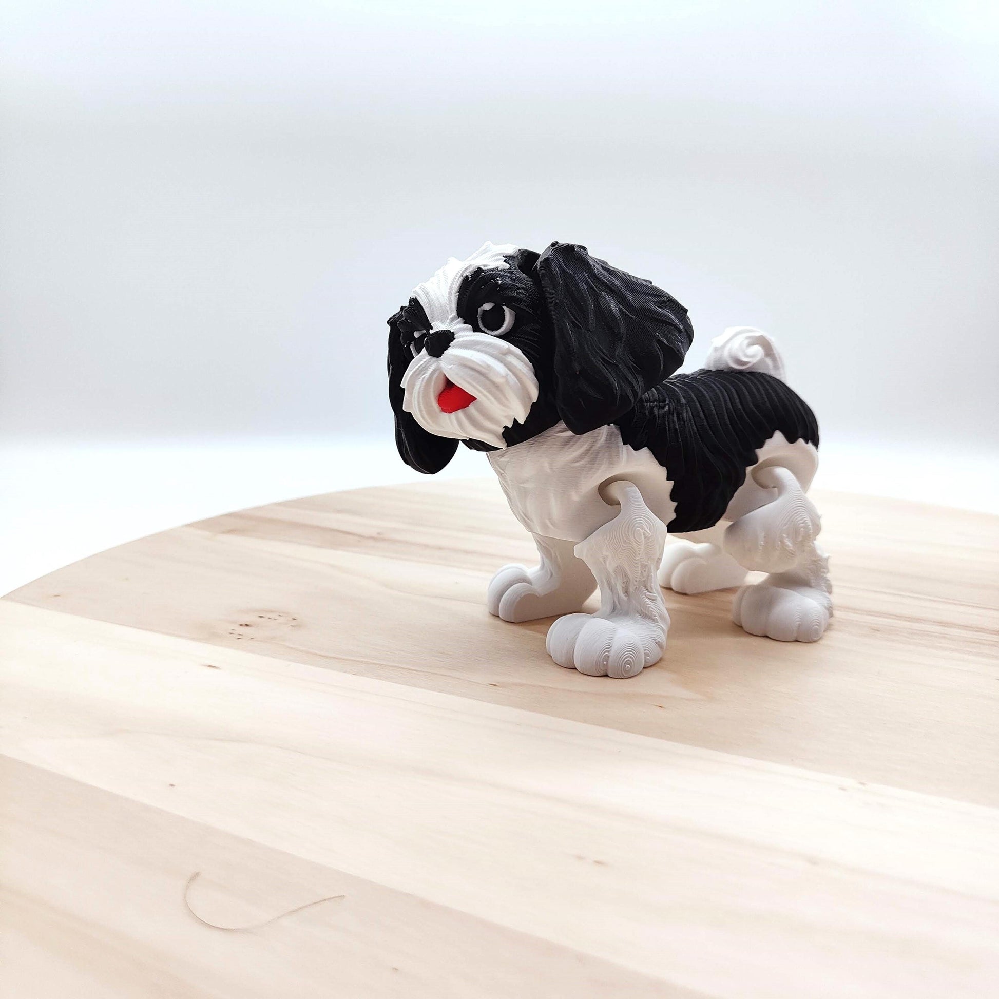 Black and White Shih Tzu Dog Figurine - A Delightful Decorative Piece for Home, Office, or as a Thoughtful Gift for Dog Lovers