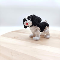 Black and White Shih Tzu Dog Figurine - A Delightful Decorative Piece for Home, Office, or as a Thoughtful Gift for Dog Lovers