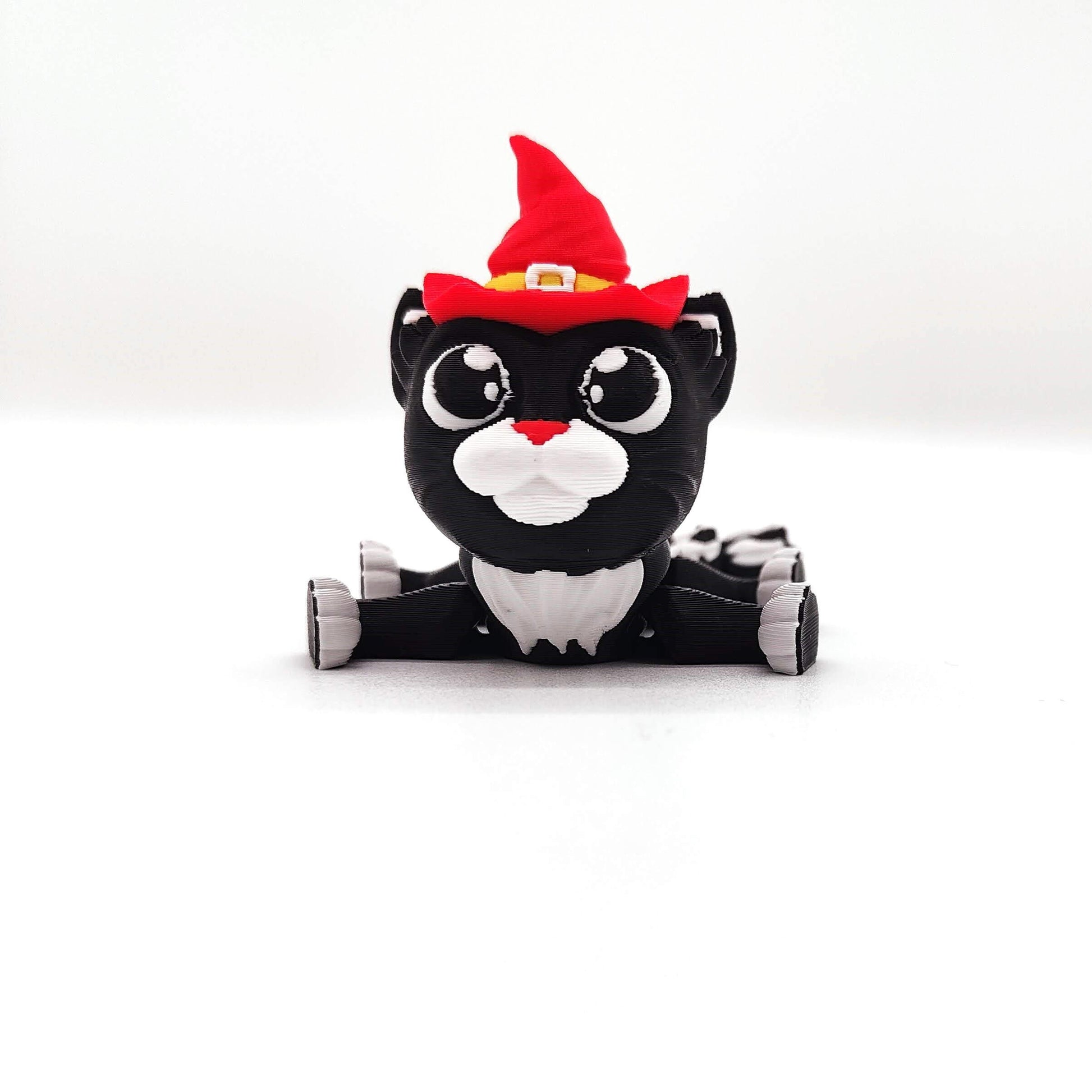 Adorable Halloween Decor, Black Cat with Witch Hat, Perfect for Spooky Season Gifts and Home Accents