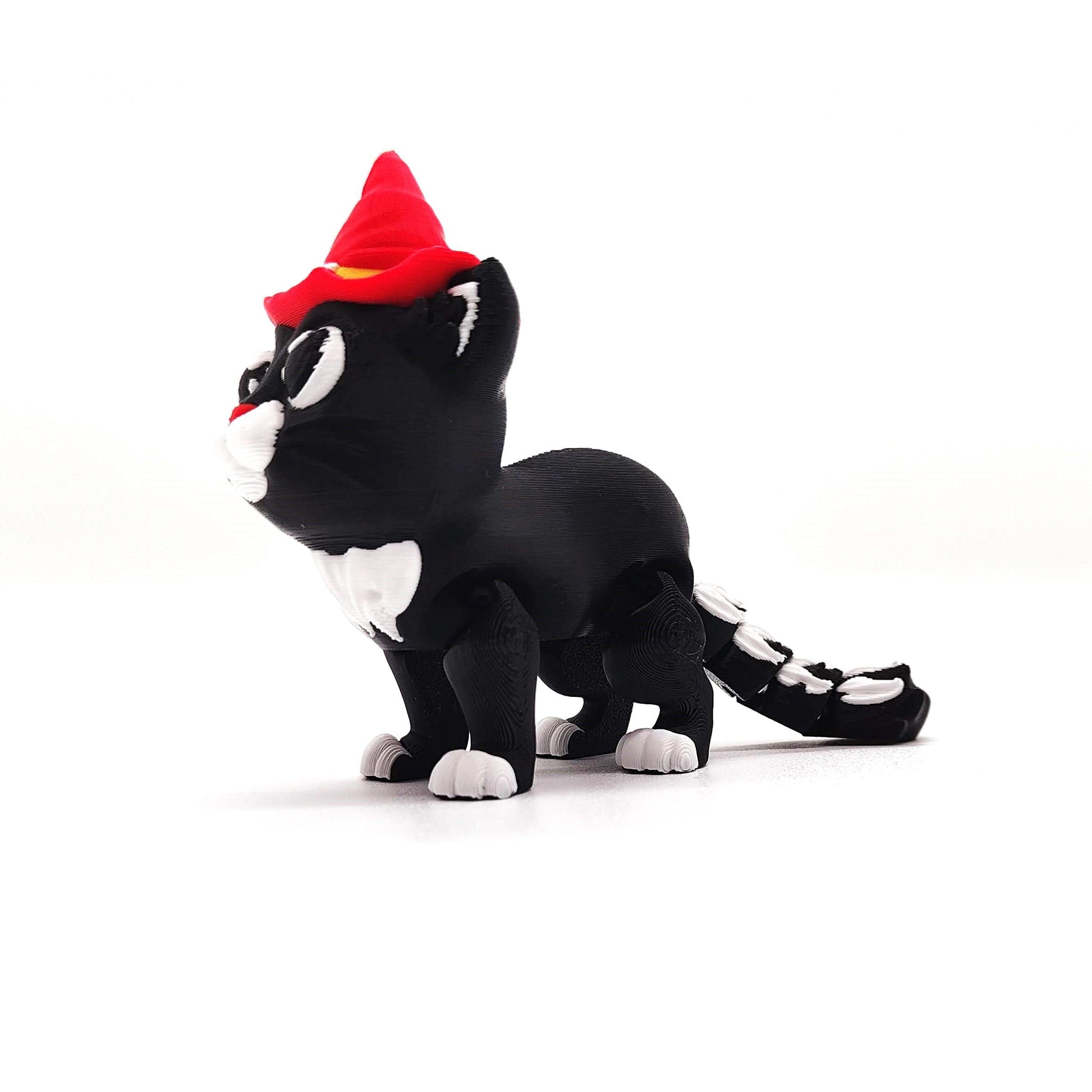 Adorable Halloween Decor, Black Cat with Witch Hat, Perfect for Spooky Season Gifts and Home Accents