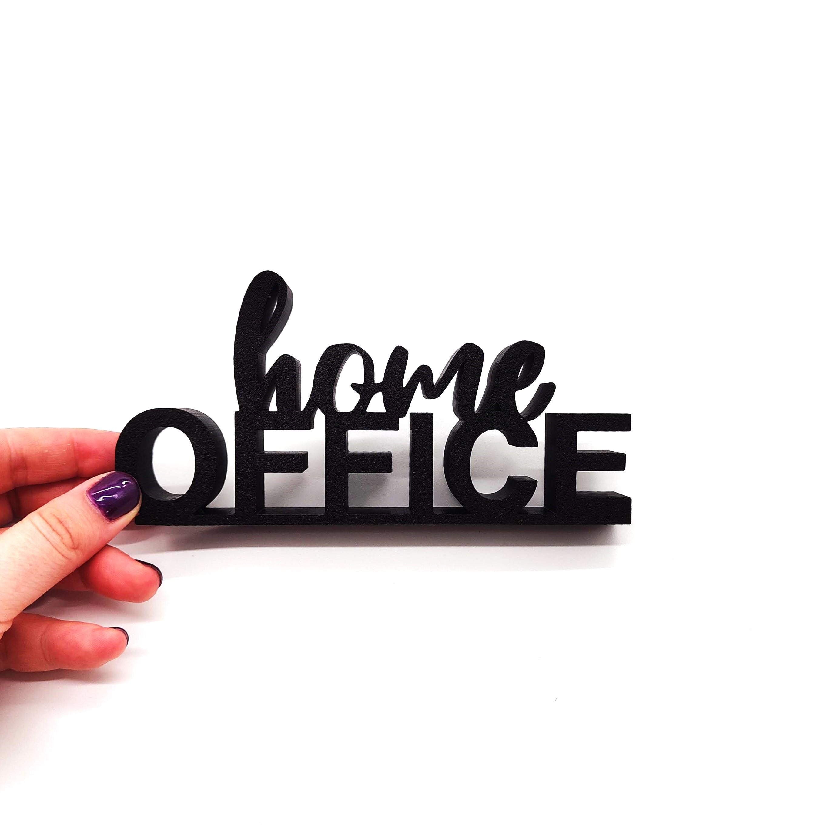 Stylish 3D 'Home Office' Sign - Sleek Black Desk, Perfect for Enhancing Your Workspace or Home Office Aesthetic