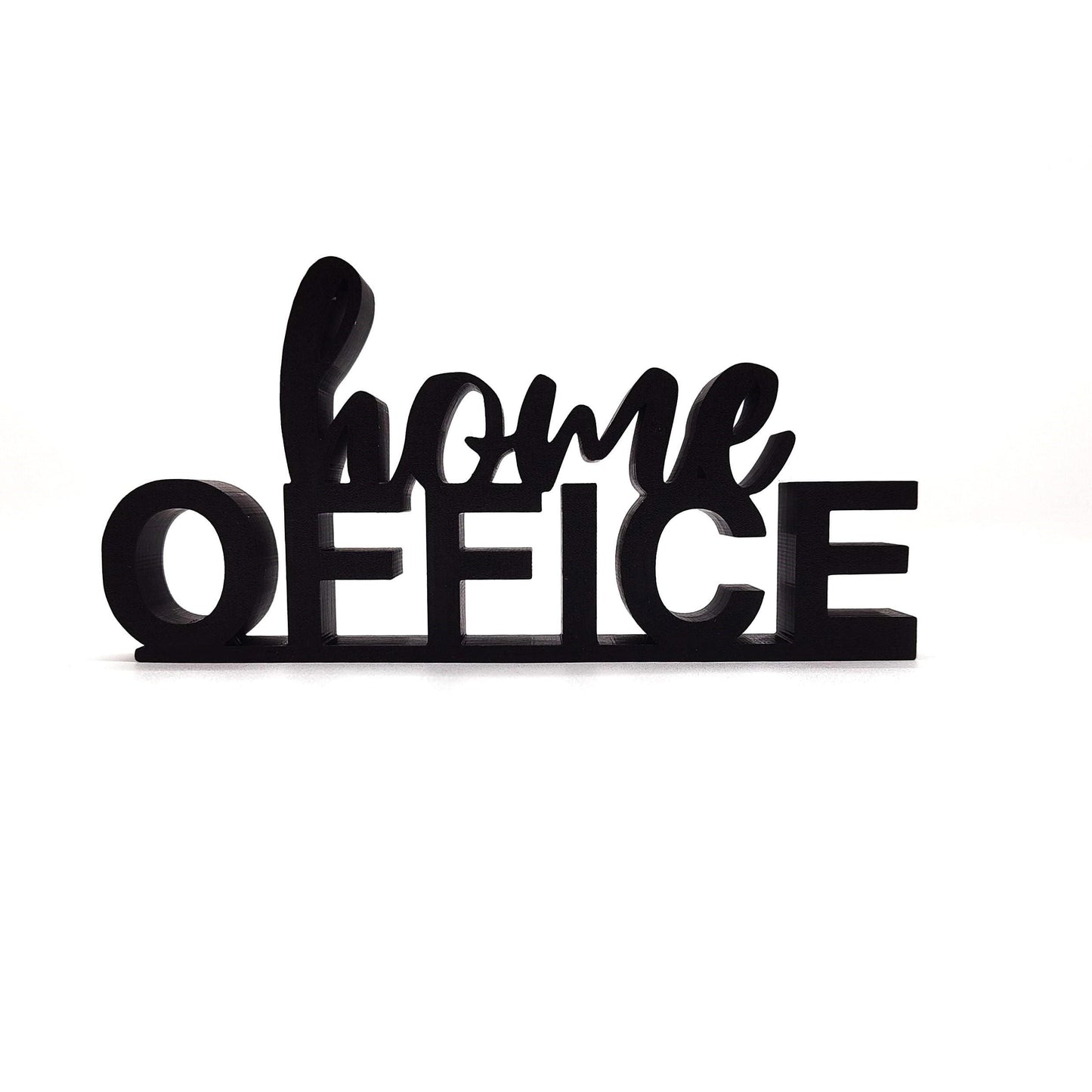 Stylish 3D 'Home Office' Sign - Sleek Black Desk, Perfect for Enhancing Your Workspace or Home Office Aesthetic