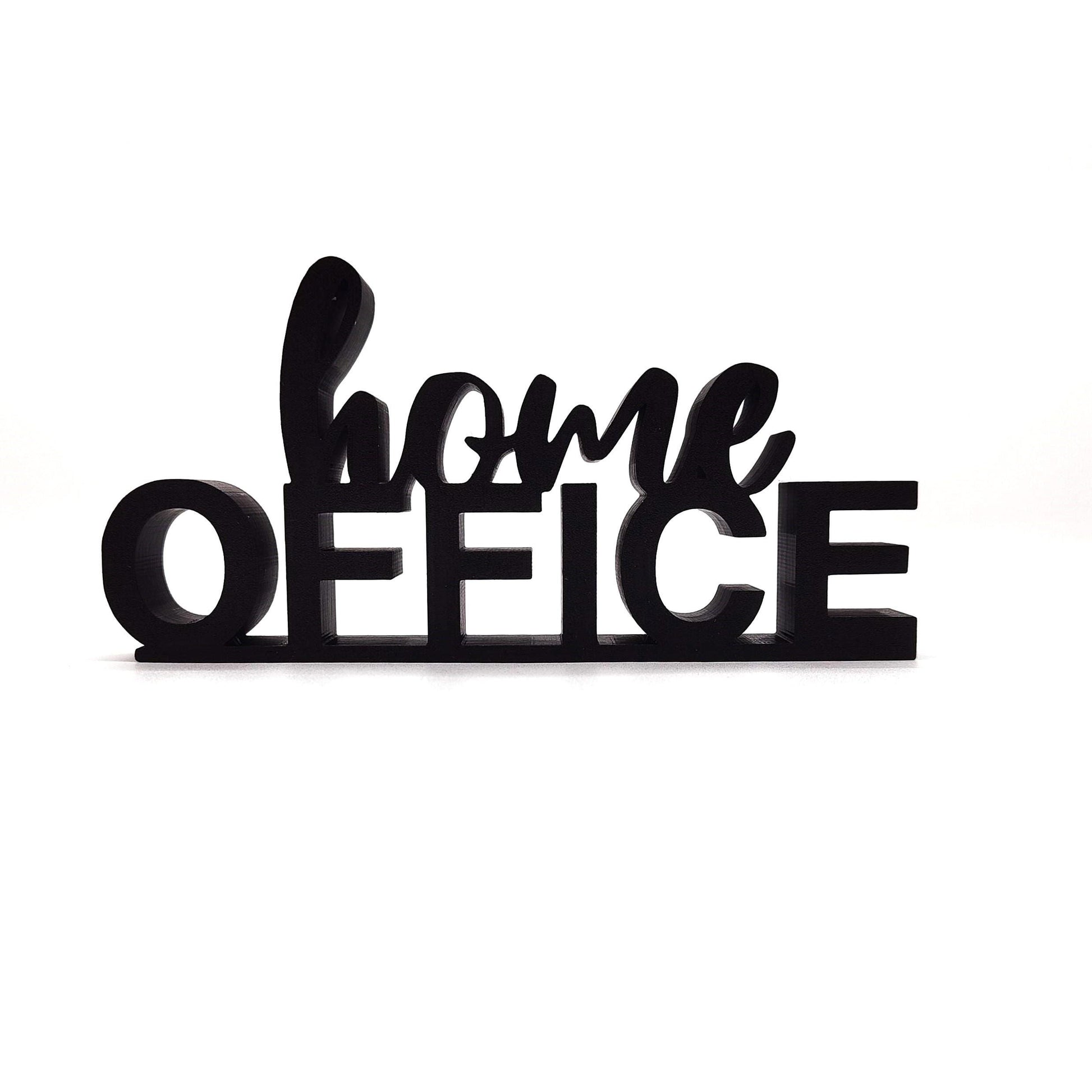 Stylish 3D 'Home Office' Sign - Sleek Black Desk, Perfect for Enhancing Your Workspace or Home Office Aesthetic
