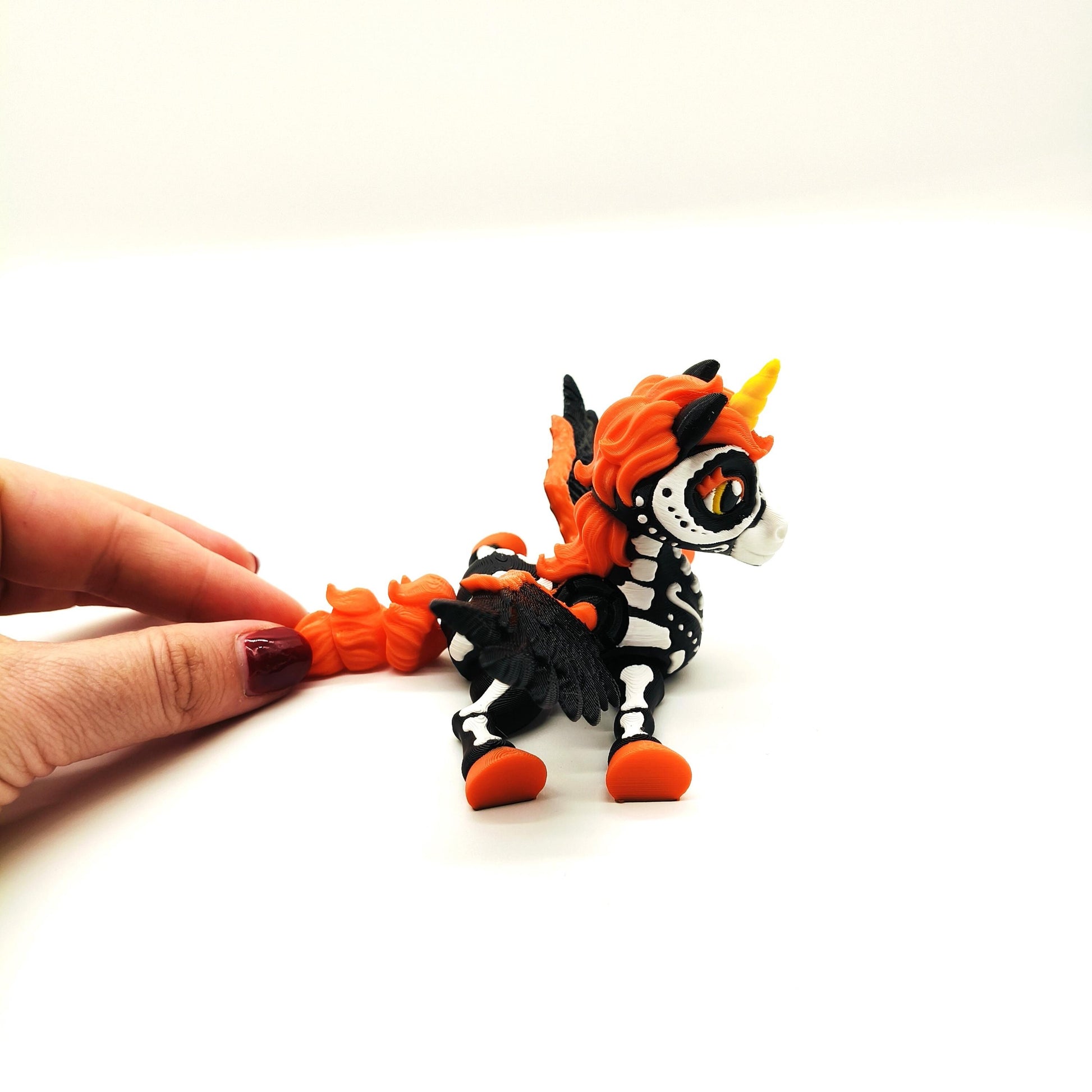 Spooky Unicorn, Colorful Skeleton Pegasus Unicorn – Halloween Decor, Fantasy Figurine Gift, Perfect Gift for Mythical Creature Lovers