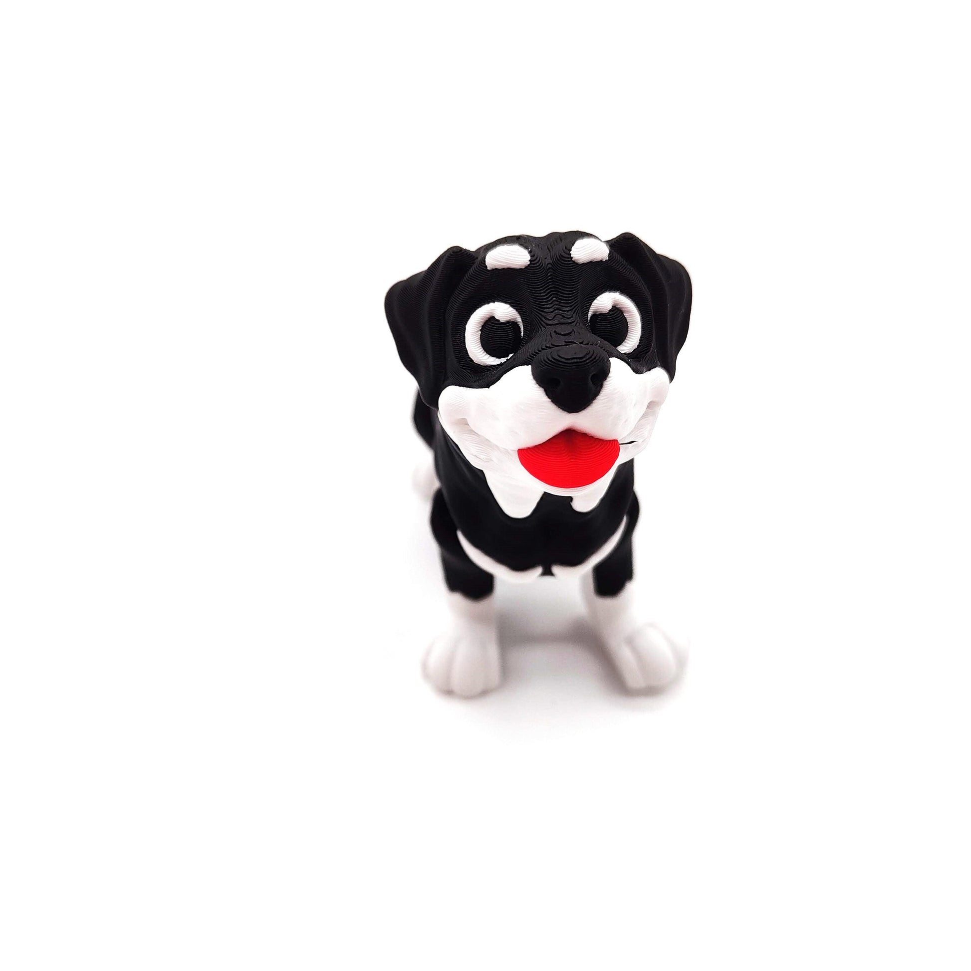 Charming Rottweiler Dog Figurine with Playful Expression, Lifelike Details, and Vibrant Colors – Perfect for Dog Lovers and Collectors