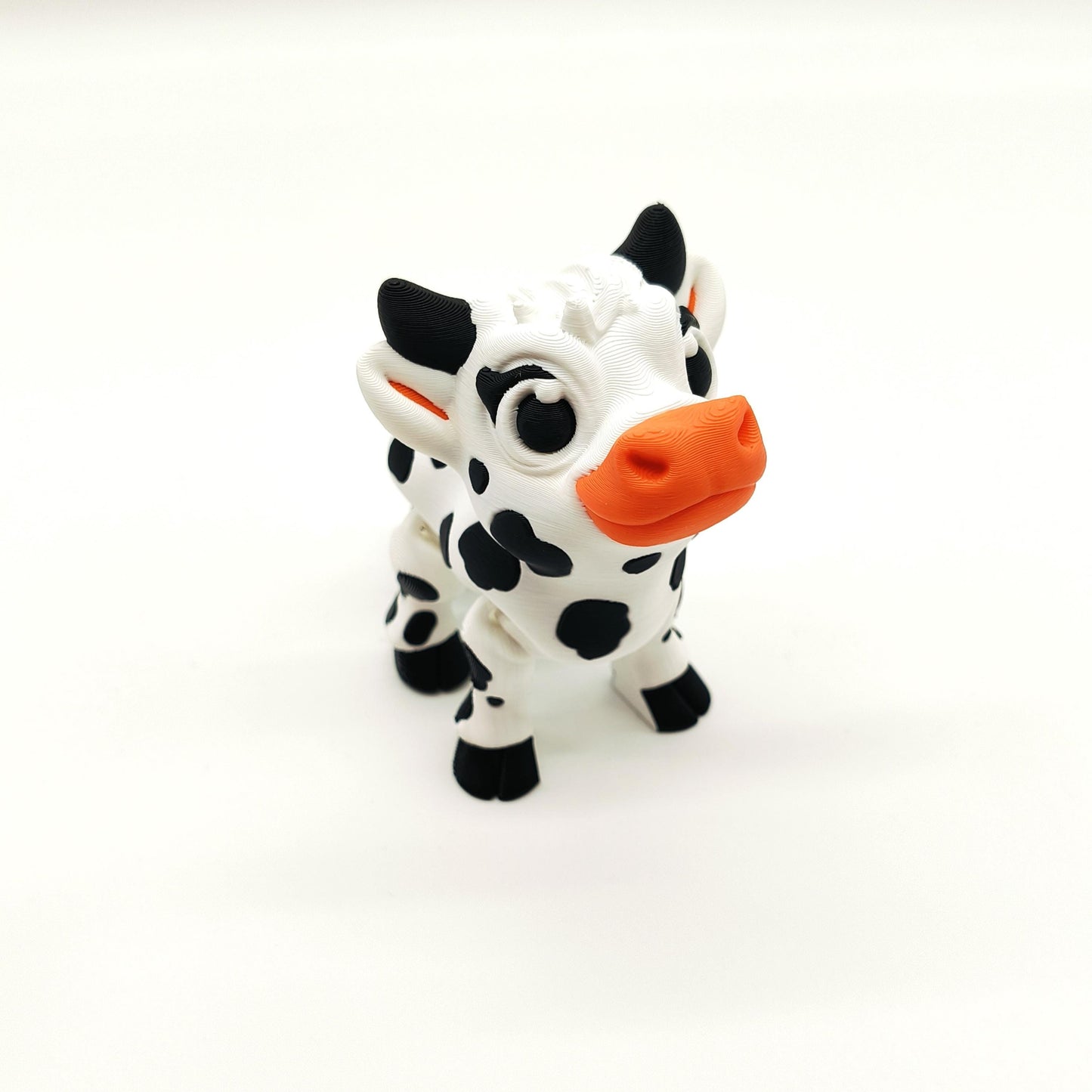 Adorable Baby Cow Figurine – Cute Black and White Spotted Cow Toy – Perfect for Animal Lovers, Kids' Gifts, and Farmhouse Decor