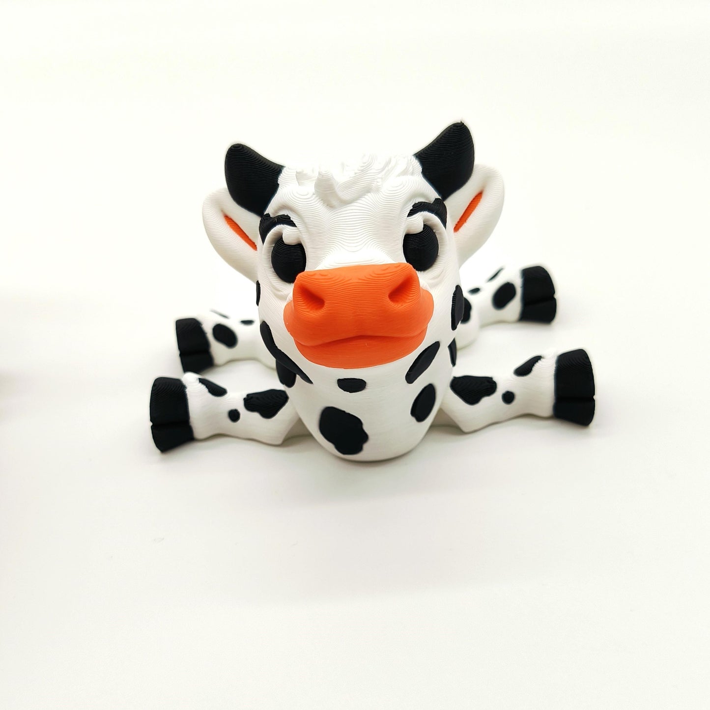Adorable Baby Cow Figurine – Cute Black and White Spotted Cow Toy – Perfect for Animal Lovers, Kids' Gifts, and Farmhouse Decor