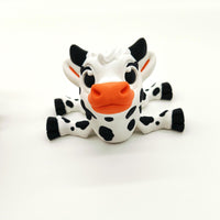 Adorable Baby Cow Figurine – Cute Black and White Spotted Cow Toy – Perfect for Animal Lovers, Kids' Gifts, and Farmhouse Decor