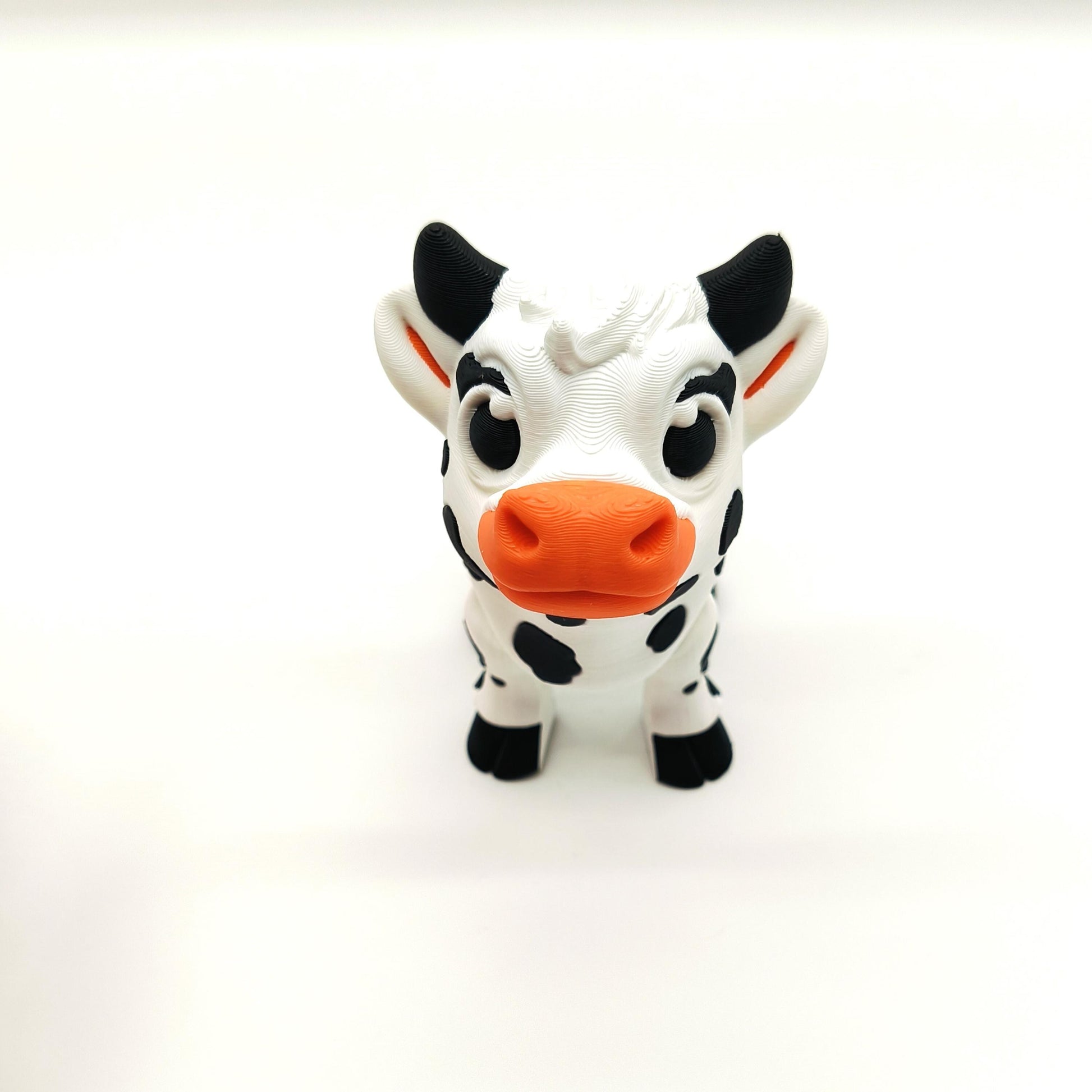 Adorable Baby Cow Figurine – Cute Black and White Spotted Cow Toy – Perfect for Animal Lovers, Kids' Gifts, and Farmhouse Decor