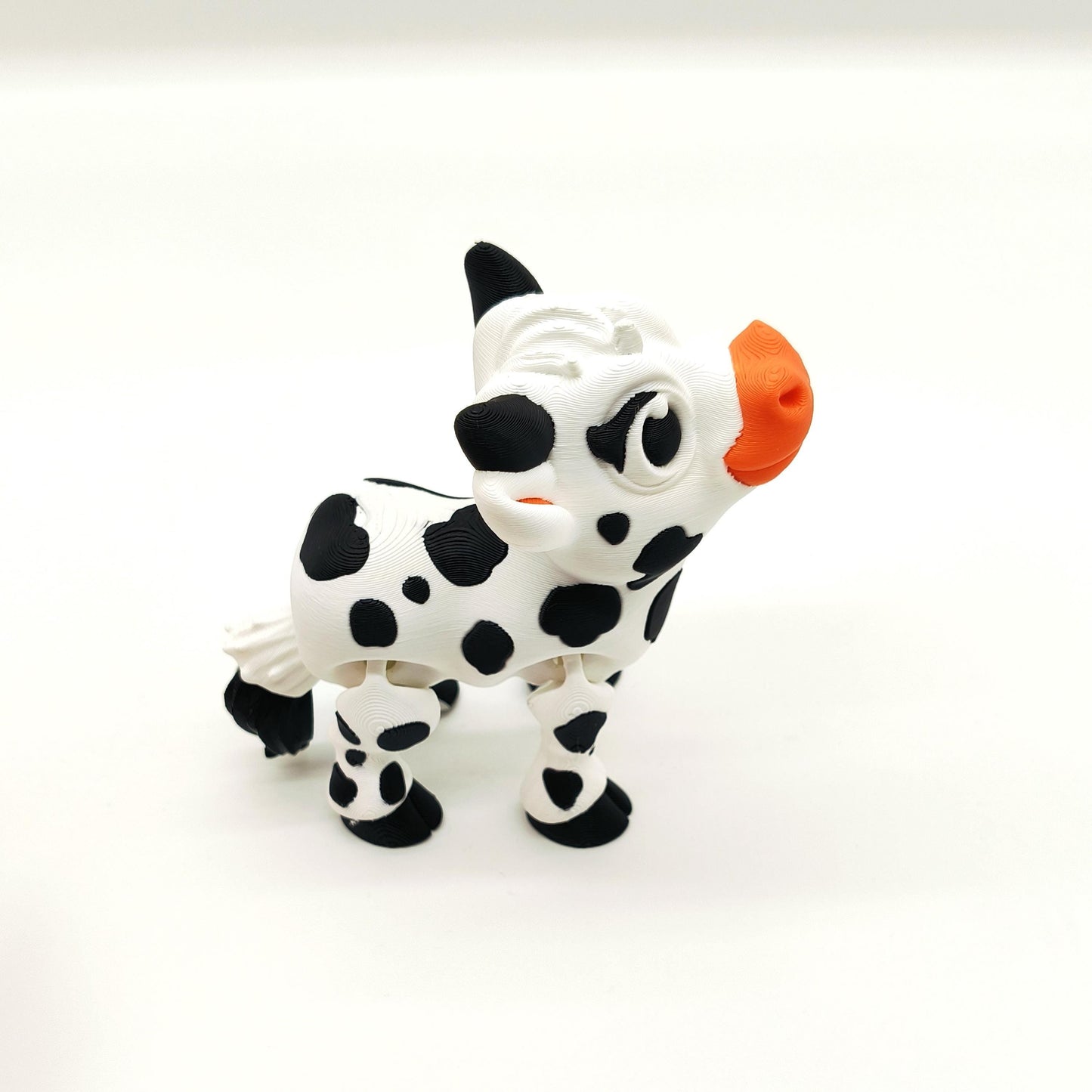 Adorable Baby Cow Figurine – Cute Black and White Spotted Cow Toy – Perfect for Animal Lovers, Kids' Gifts, and Farmhouse Decor