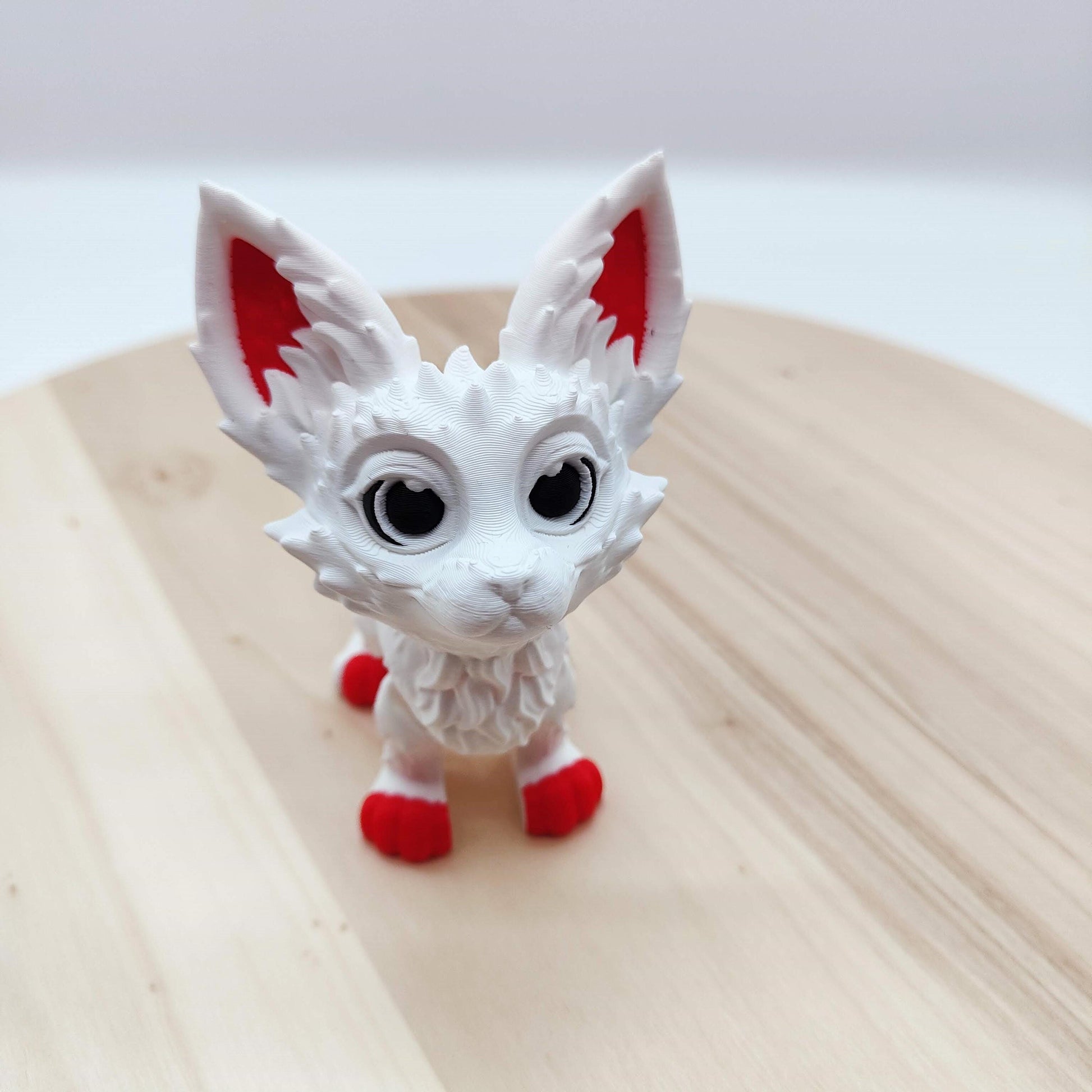 Flexi Fennec Fox - Adorable White Fox Figurine, Enhance your desk, shelf, or gift someone special, Perfect for Collectors
