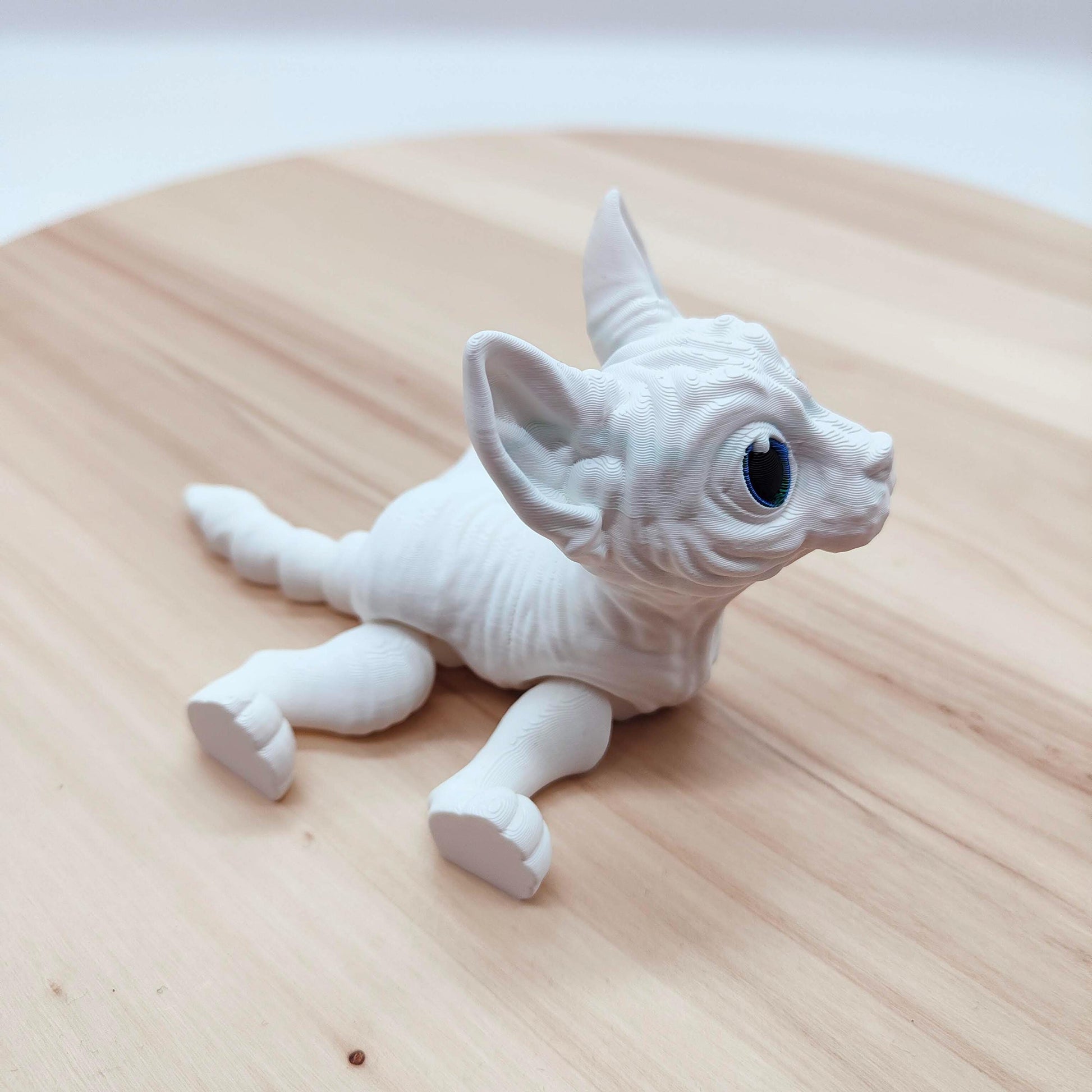 Sphynx Cat Figurine with Big Expressive Eyes – The Perfect Gift for Cat Lovers and Home Décor Enthusiasts, Flexi Sphynx Cat
