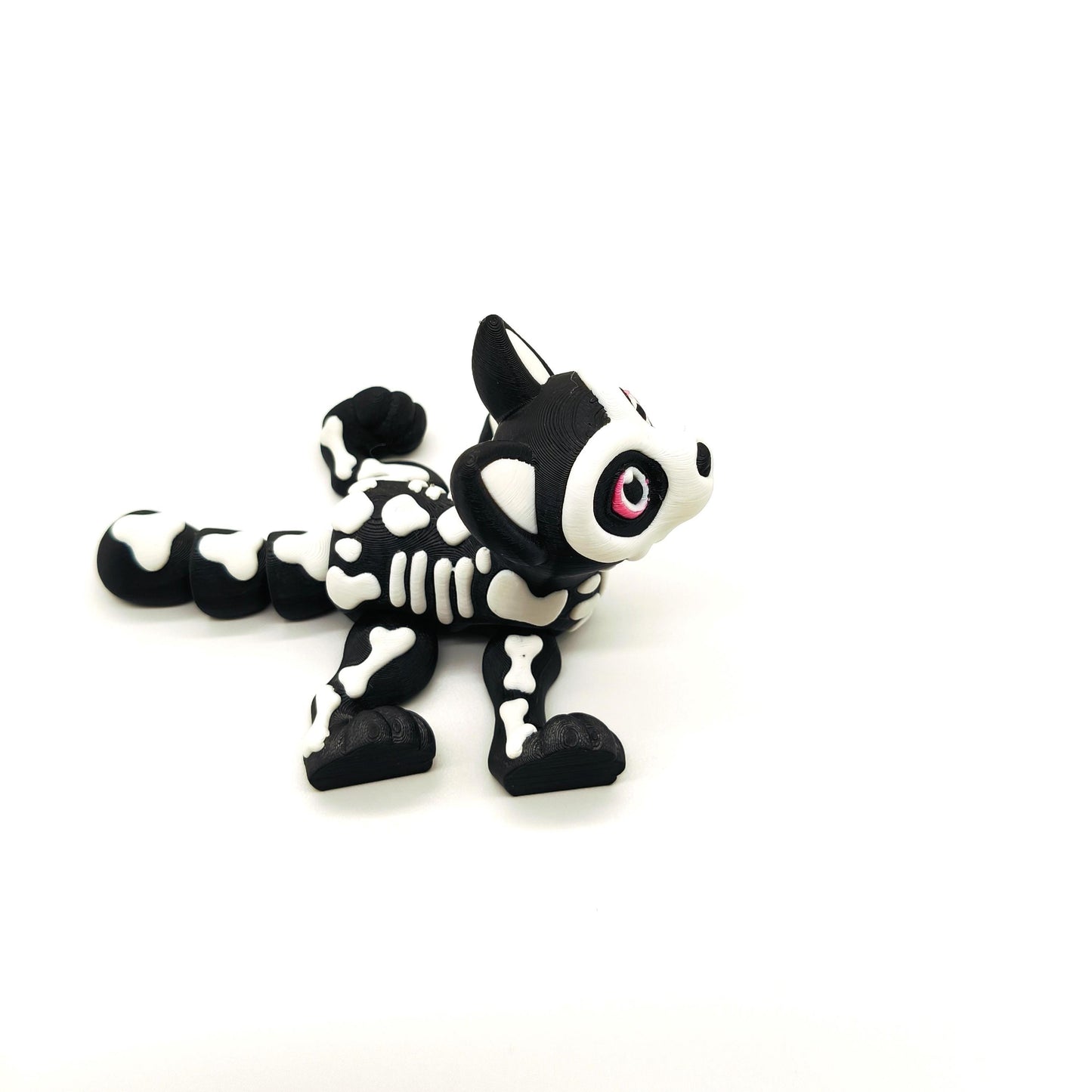 Adorable Ghost Cat Skeleton Figurine – Spooky and Cute Halloween Decor, Day of the Dead, or Unique Year-Round Gothic Home Accent