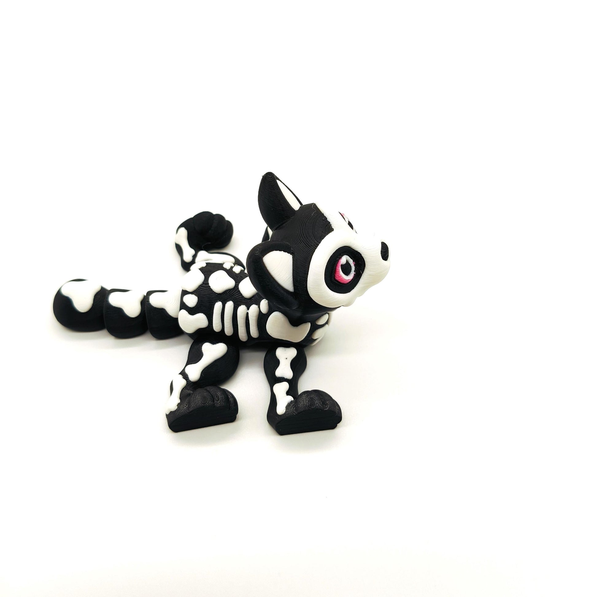 Adorable Ghost Cat Skeleton Figurine – Spooky and Cute Halloween Decor, Day of the Dead, or Unique Year-Round Gothic Home Accent