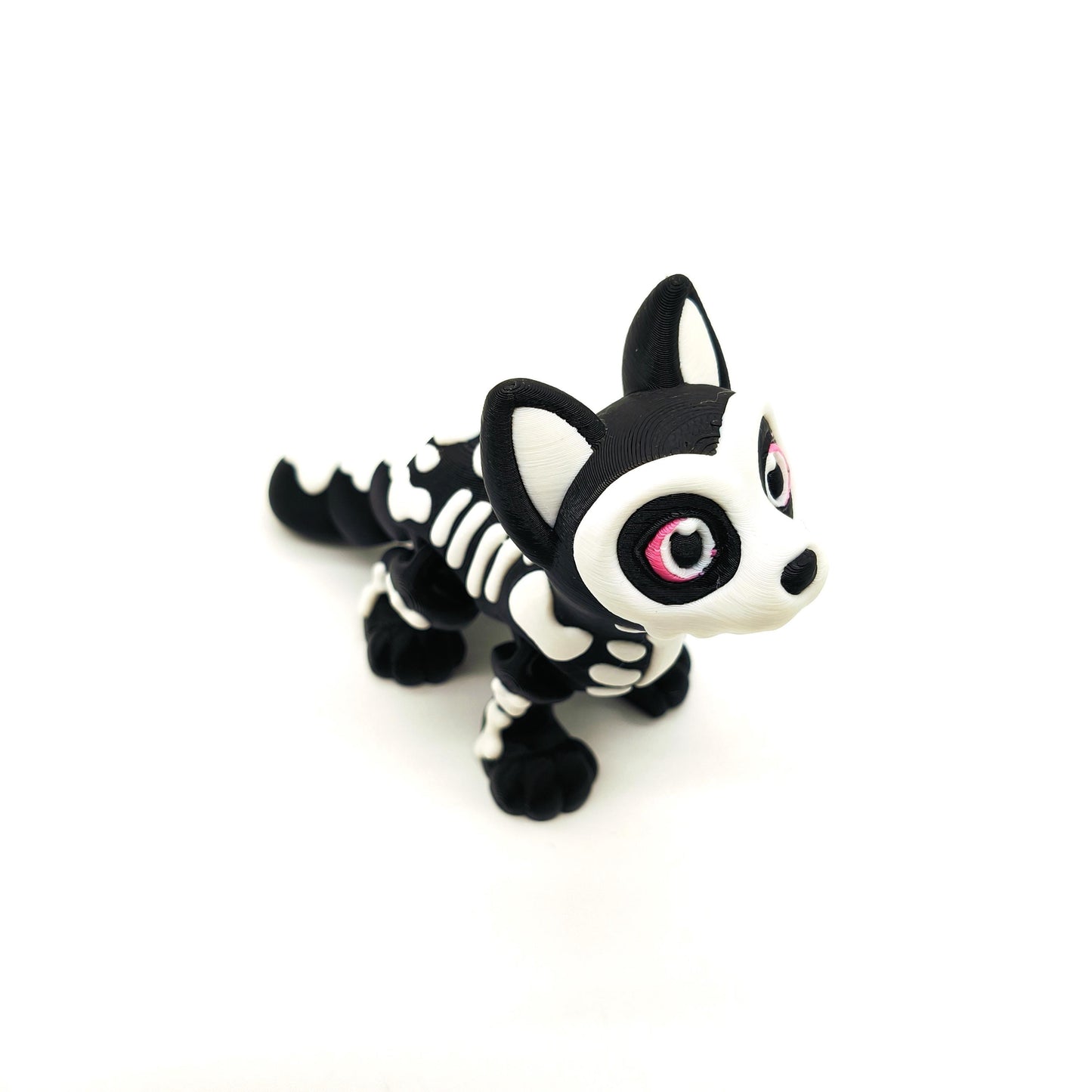 Adorable Ghost Cat Skeleton Figurine – Spooky and Cute Halloween Decor, Day of the Dead, or Unique Year-Round Gothic Home Accent