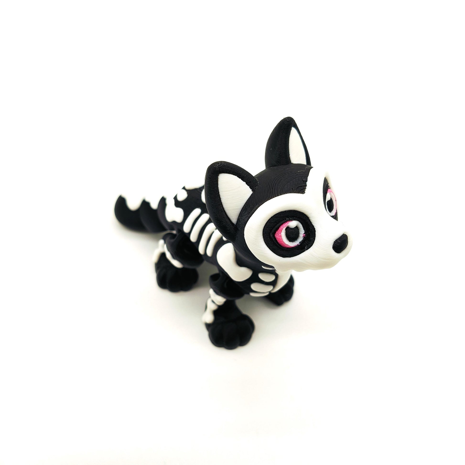 Adorable Ghost Cat Skeleton Figurine – Spooky and Cute Halloween Decor, Day of the Dead, or Unique Year-Round Gothic Home Accent