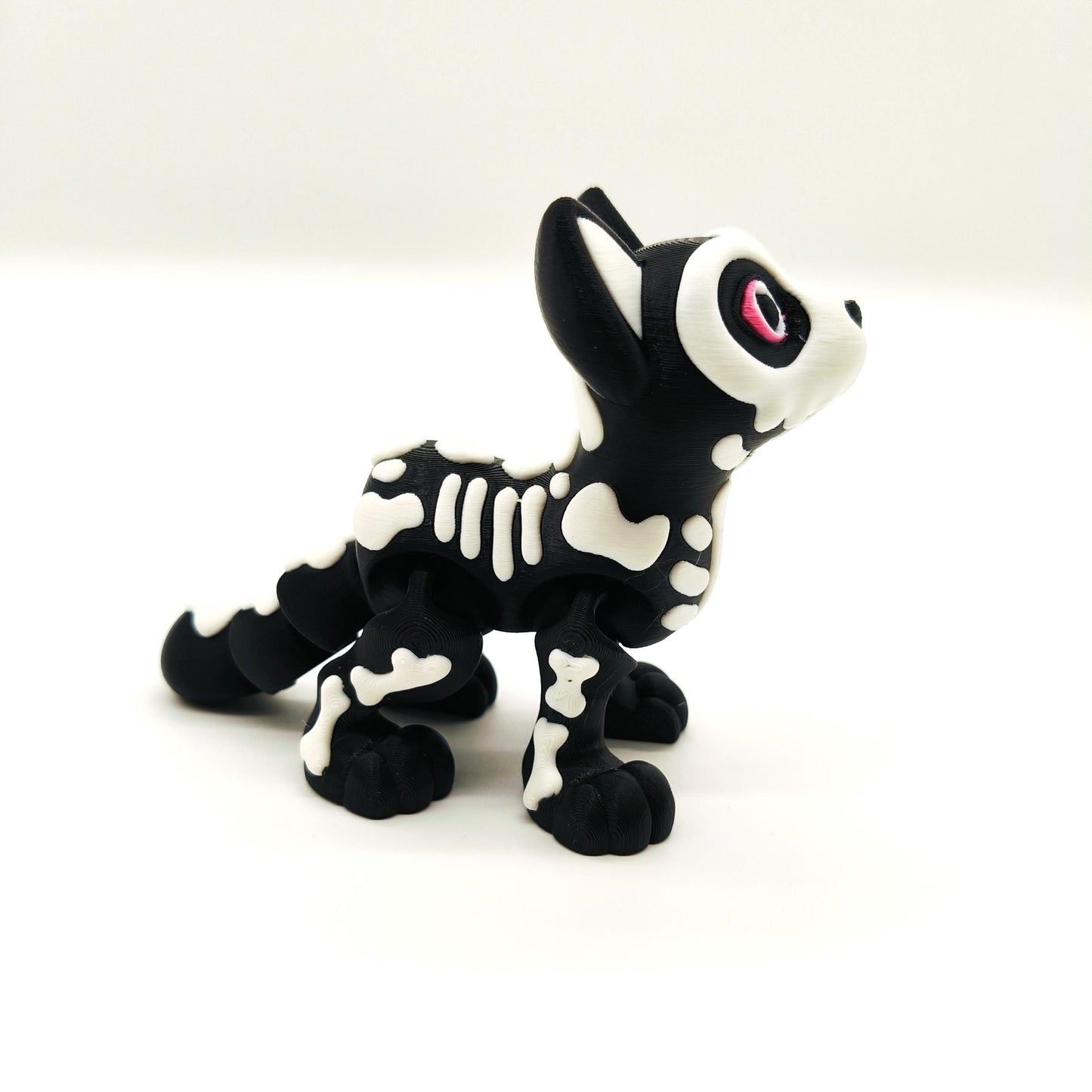 Adorable Ghost Cat Skeleton Figurine – Spooky and Cute Halloween Decor, Day of the Dead, or Unique Year-Round Gothic Home Accent