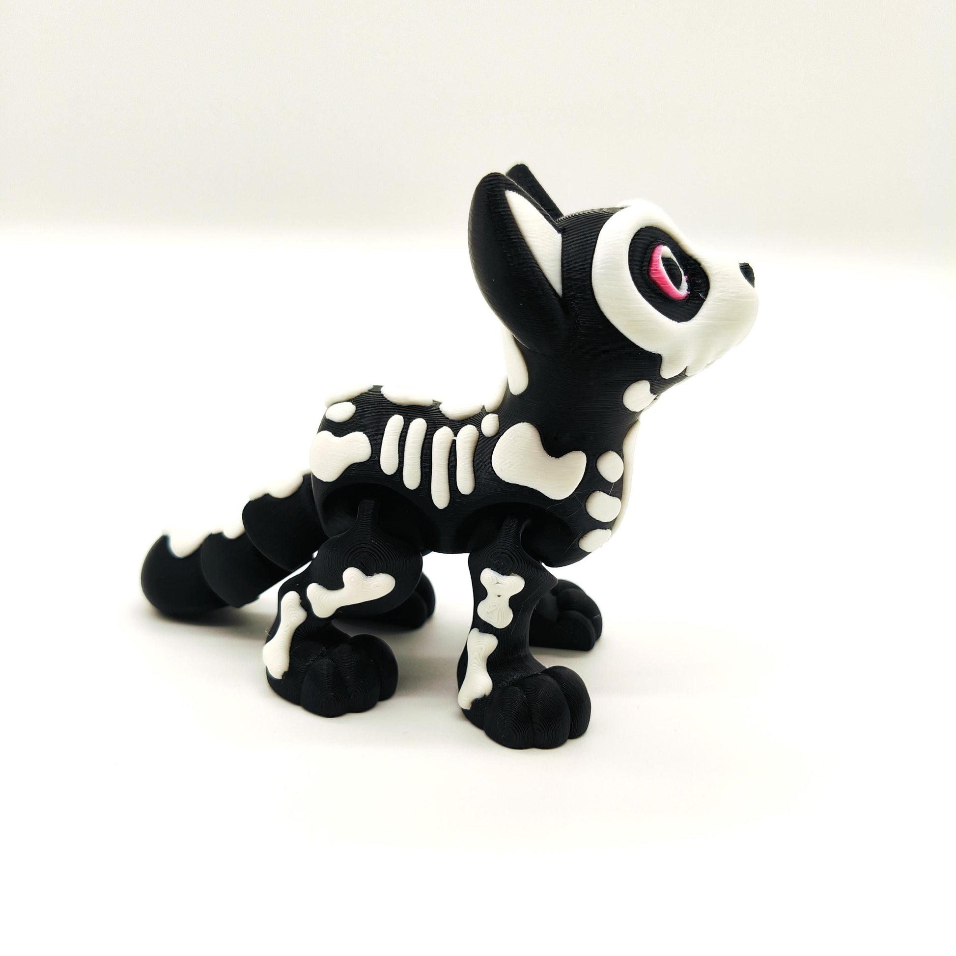 Adorable Ghost Cat Skeleton Figurine – Spooky and Cute Halloween Decor, Day of the Dead, or Unique Year-Round Gothic Home Accent