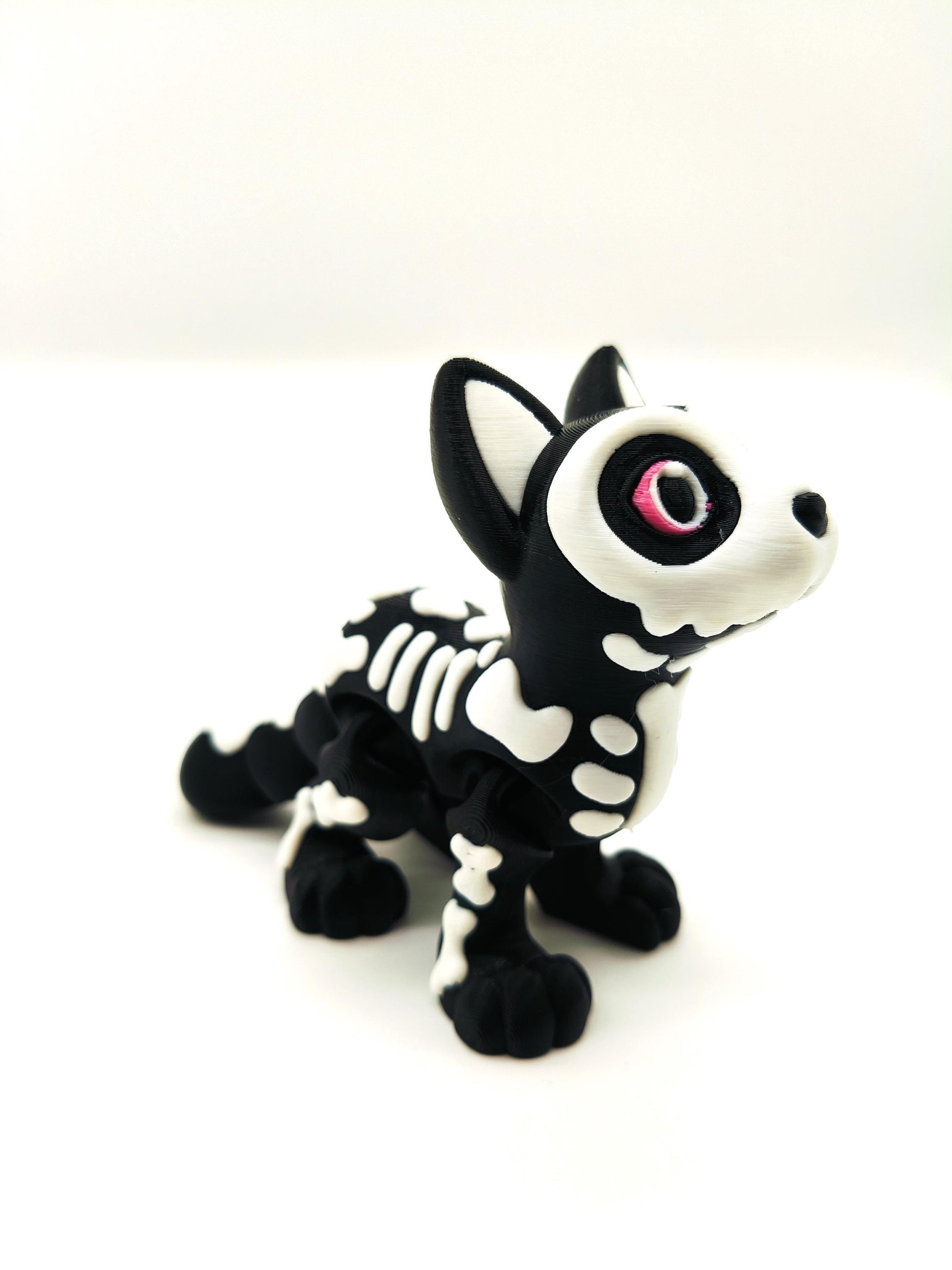 Adorable Ghost Cat Skeleton Figurine – Spooky and Cute Halloween Decor, Day of the Dead, or Unique Year-Round Gothic Home Accent