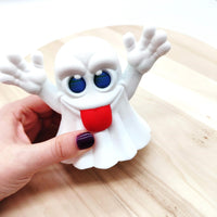 Cute Ghost Figurine - Fun Halloween Decoration | 3D Printed Ghost Toy | Spooky Kawaii Desk Decor | Handmade Boo Gift
