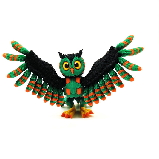 Colorful Articulated Owl Figurine – Unique Poseable Owl Collectible, Perfect for Bird Lovers and Home Decor, Unique Home Decor, Collectibles