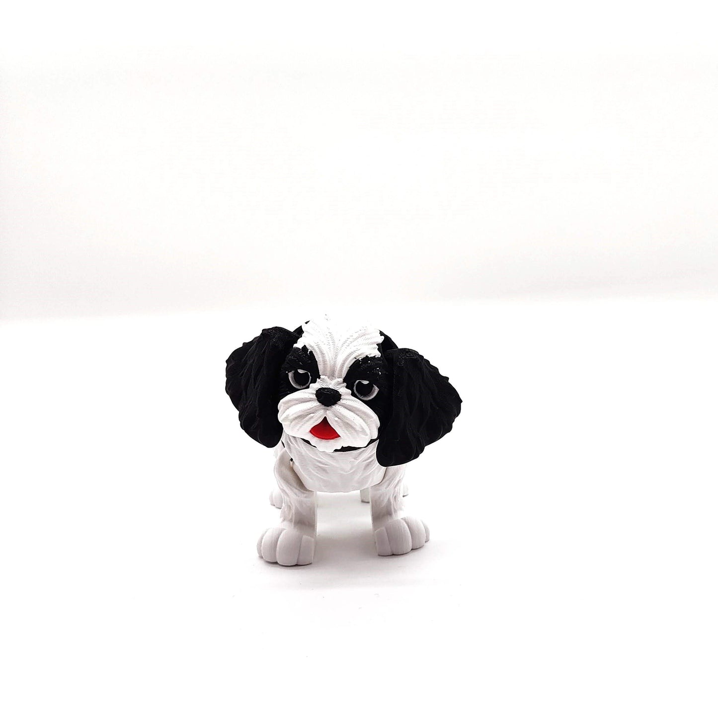 Black and White Shih Tzu Dog Figurine - A Delightful Decorative Piece for Home, Office, or as a Thoughtful Gift for Dog Lovers