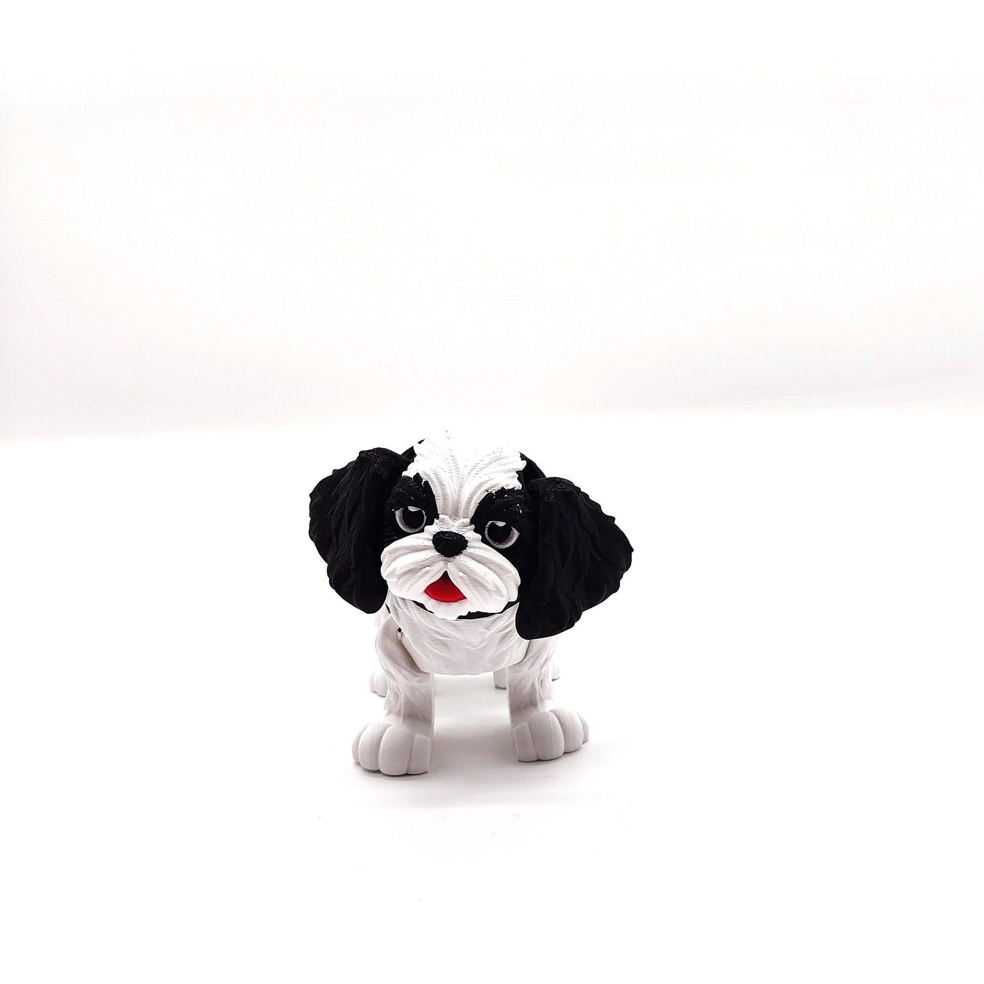 Black and White Shih Tzu Dog Figurine - A Delightful Decorative Piece for Home, Office, or as a Thoughtful Gift for Dog Lovers
