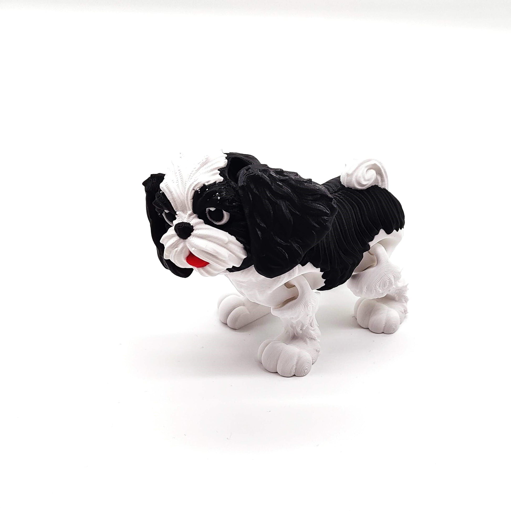 Black and White Shih Tzu Dog Figurine - A Delightful Decorative Piece for Home, Office, or as a Thoughtful Gift for Dog Lovers