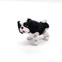 Black and White Shih Tzu Dog Figurine - A Delightful Decorative Piece for Home, Office, or as a Thoughtful Gift for Dog Lovers