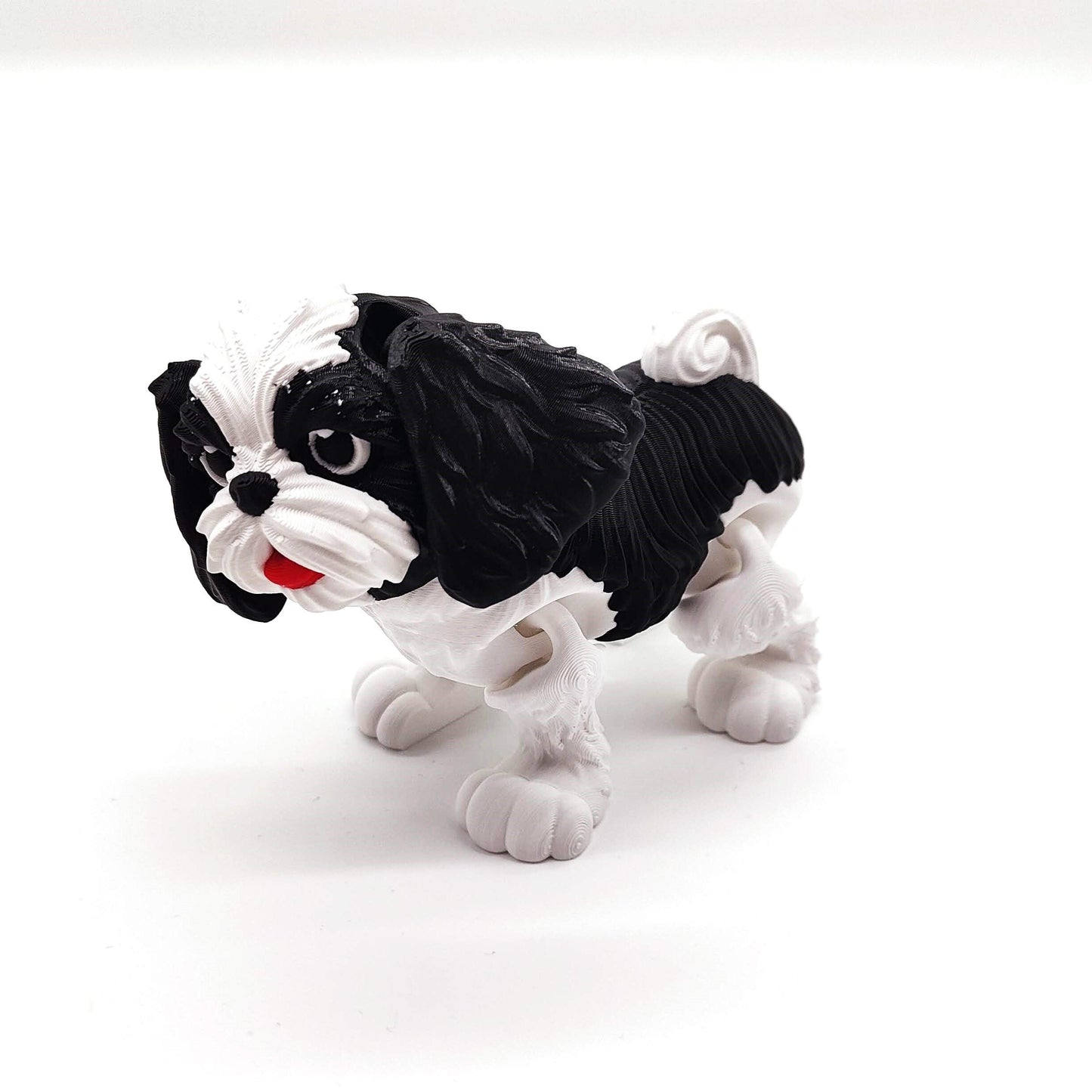 Black and White Shih Tzu Dog Figurine - A Delightful Decorative Piece for Home, Office, or as a Thoughtful Gift for Dog Lovers