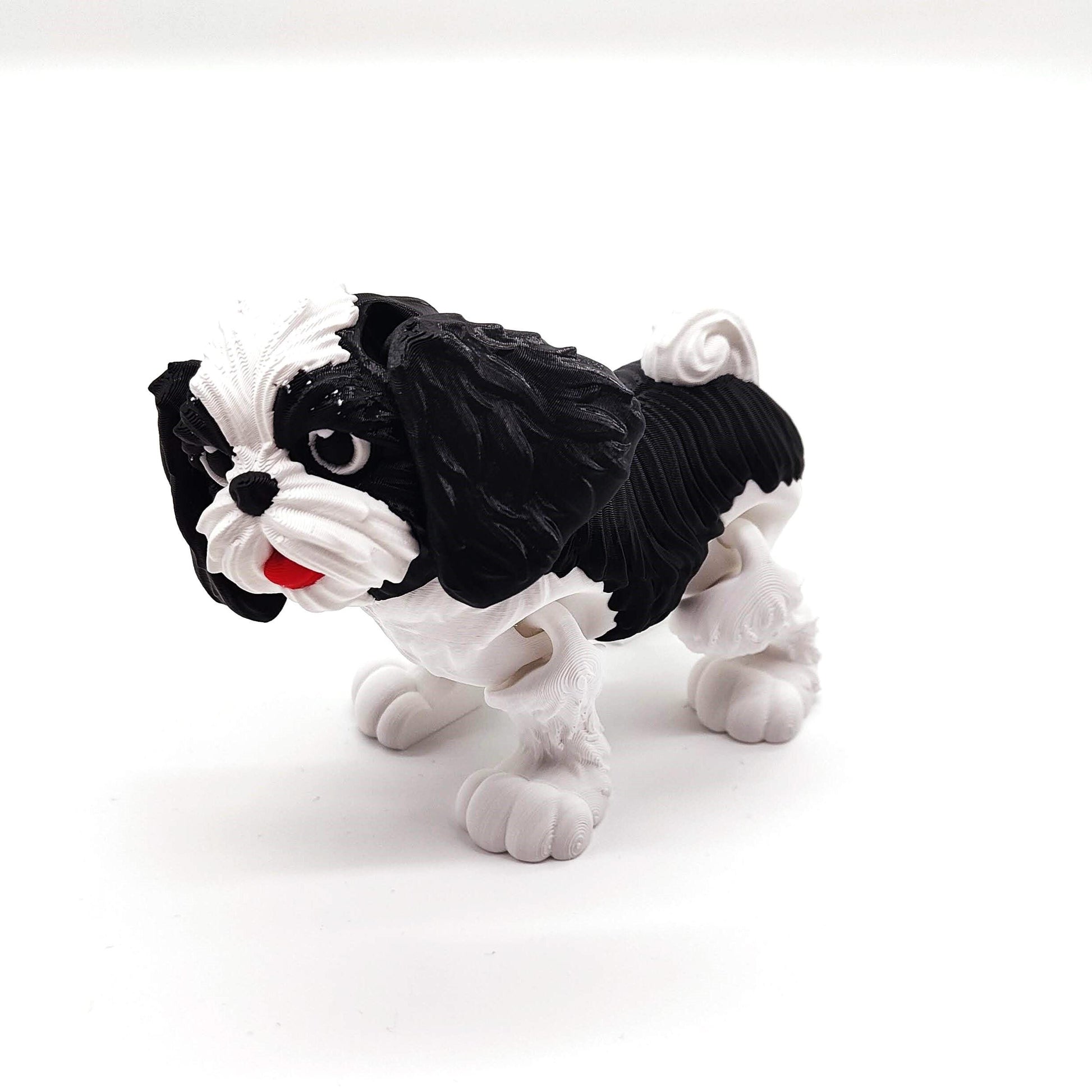 Black and White Shih Tzu Dog Figurine - A Delightful Decorative Piece for Home, Office, or as a Thoughtful Gift for Dog Lovers