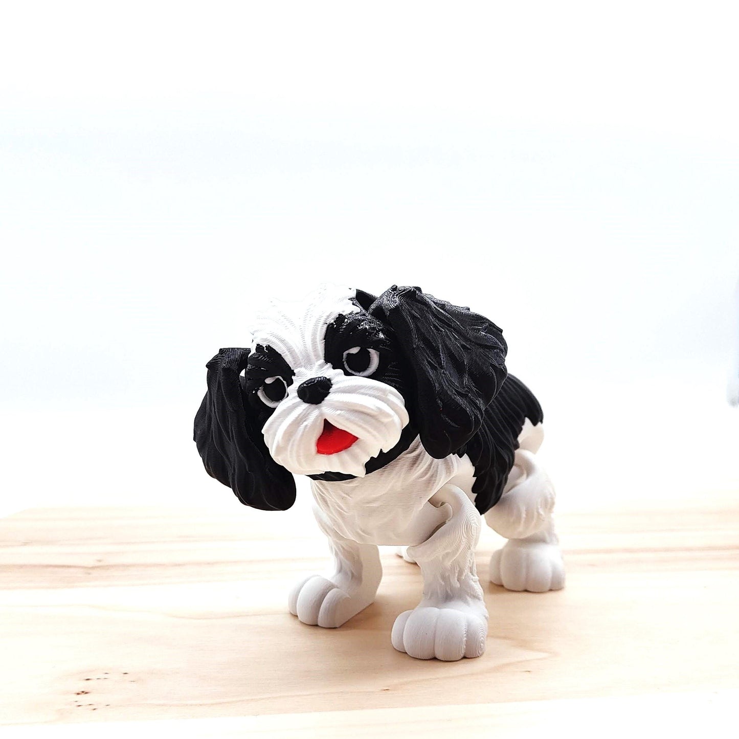 Black and White Shih Tzu Dog Figurine - A Delightful Decorative Piece for Home, Office, or as a Thoughtful Gift for Dog Lovers