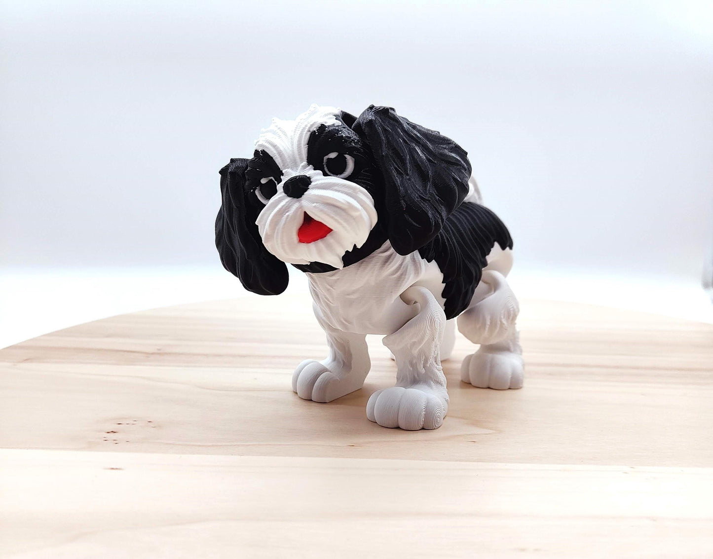 Black and White Shih Tzu Dog Figurine - A Delightful Decorative Piece for Home, Office, or as a Thoughtful Gift for Dog Lovers