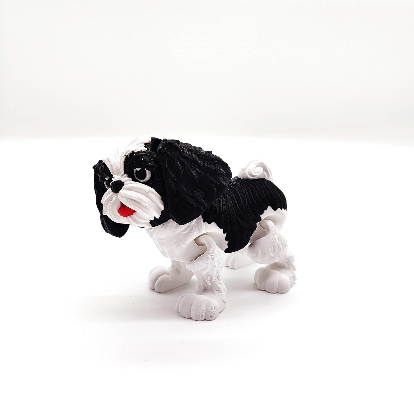 Black and White Shih Tzu Dog Figurine - A Delightful Decorative Piece for Home, Office, or as a Thoughtful Gift for Dog Lovers