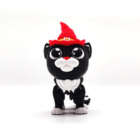 Adorable Halloween Decor, Black Cat with Witch Hat, Perfect for Spooky Season Gifts and Home Accents
