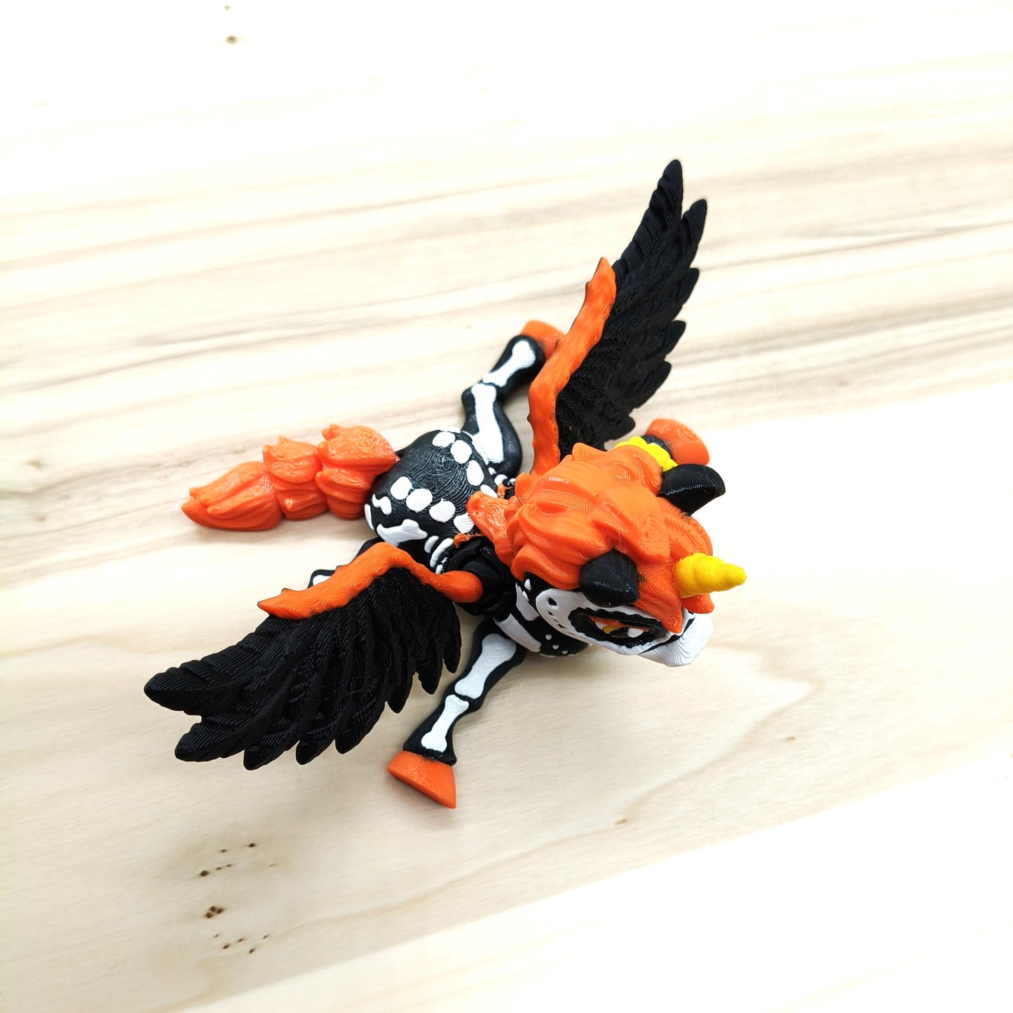 Spooky Unicorn, Colorful Skeleton Pegasus Unicorn – Halloween Decor, Fantasy Figurine Gift, Perfect Gift for Mythical Creature Lovers