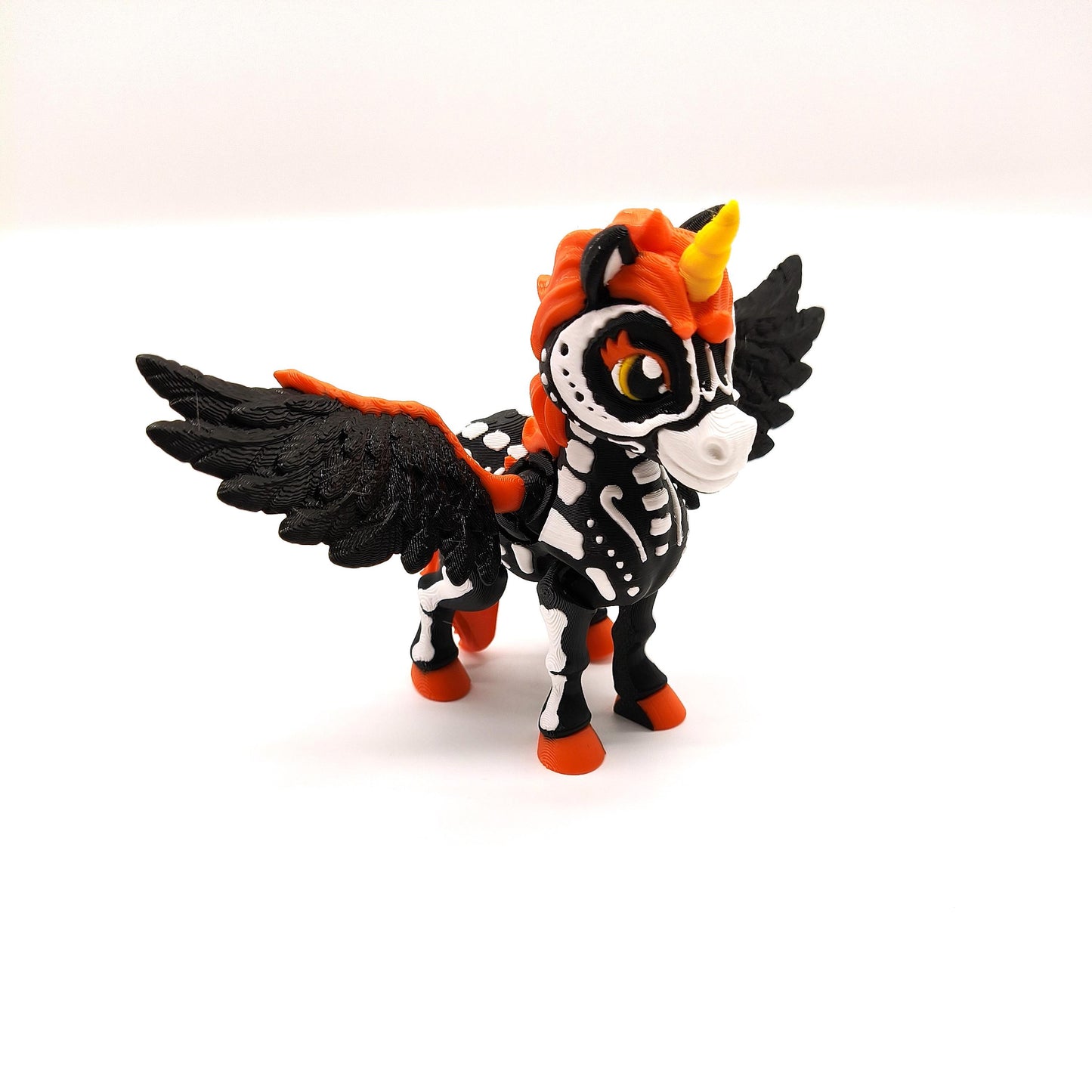 Spooky Unicorn, Colorful Skeleton Pegasus Unicorn – Halloween Decor, Fantasy Figurine Gift, Perfect Gift for Mythical Creature Lovers