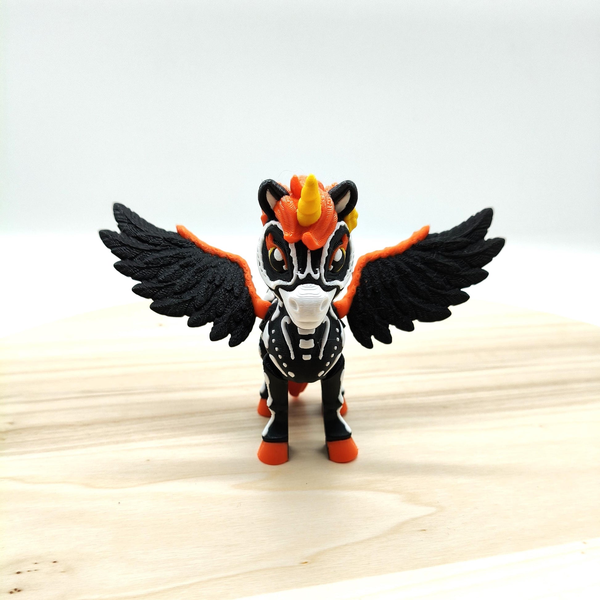 Spooky Unicorn, Colorful Skeleton Pegasus Unicorn – Halloween Decor, Fantasy Figurine Gift, Perfect Gift for Mythical Creature Lovers