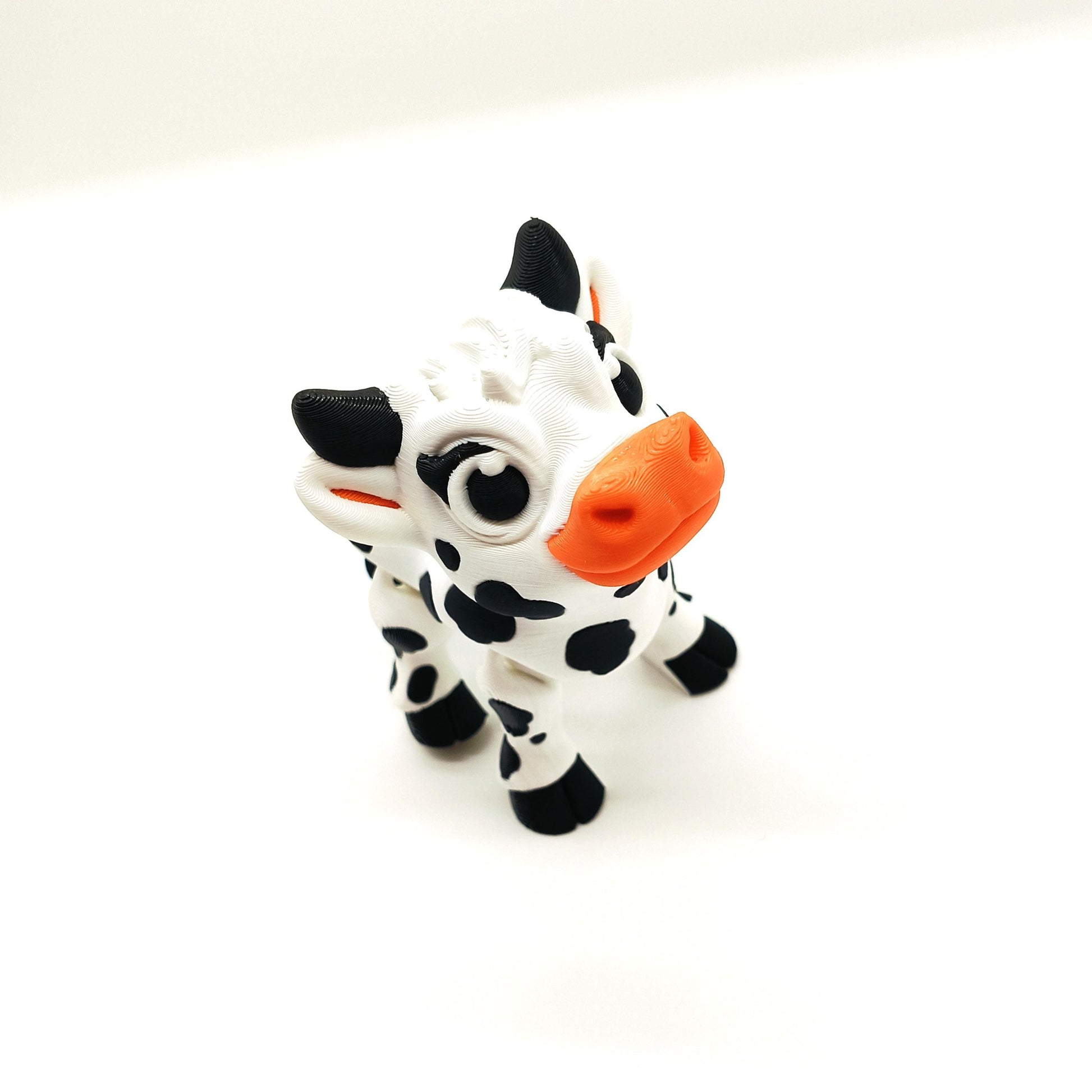 Adorable Baby Cow Figurine – Cute Black and White Spotted Cow Toy – Perfect for Animal Lovers, Kids' Gifts, and Farmhouse Decor