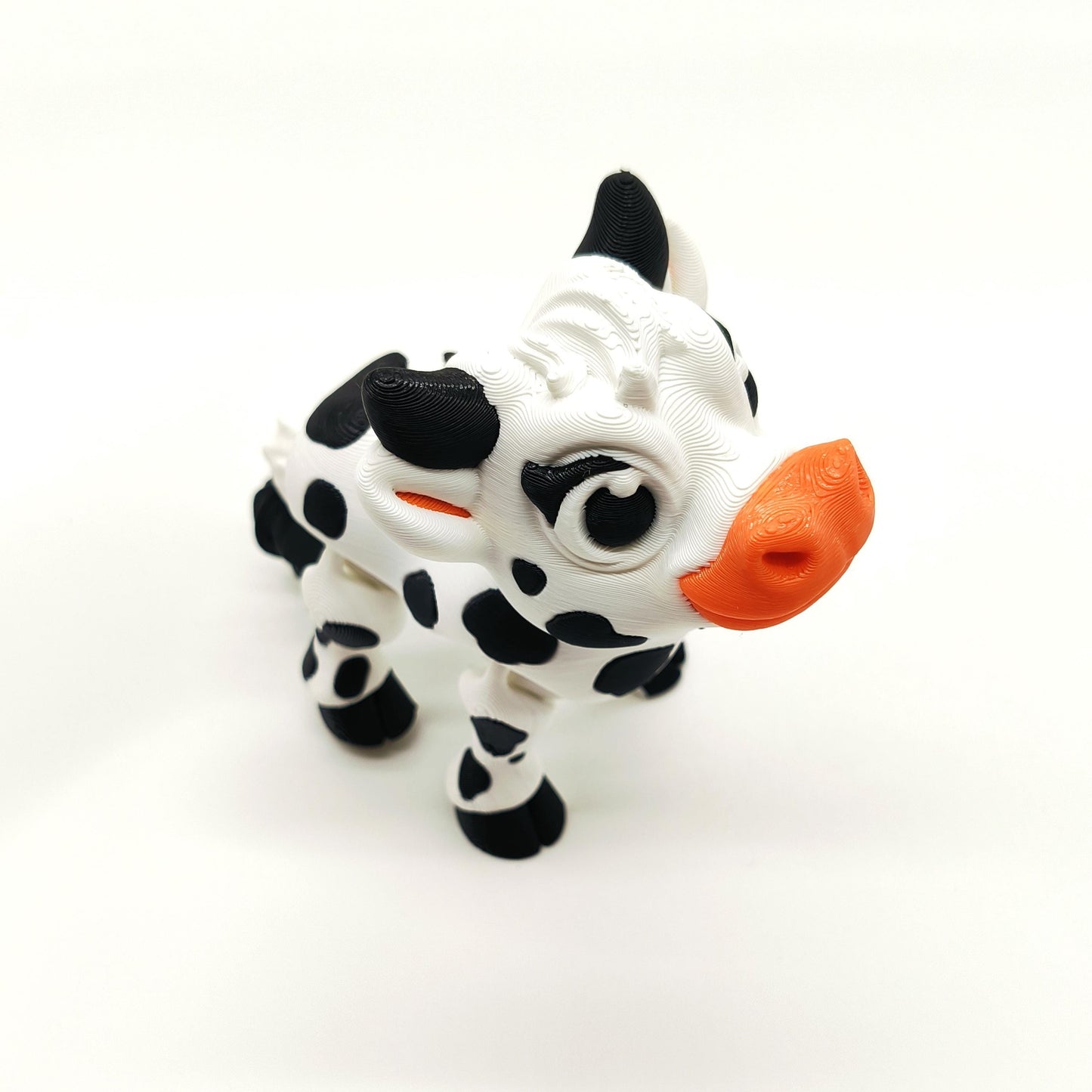 Adorable Baby Cow Figurine – Cute Black and White Spotted Cow Toy – Perfect for Animal Lovers, Kids' Gifts, and Farmhouse Decor
