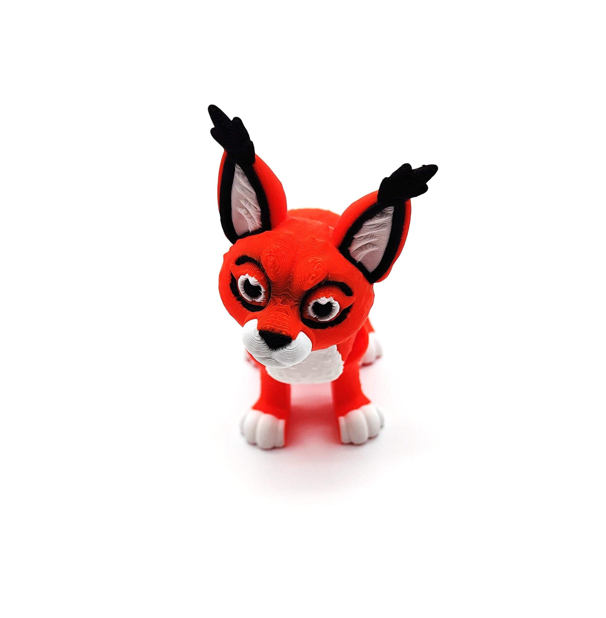 Flexible Caracal Cat Figurine –Poseable Exotic Animal Sculpture, Gift for Cat Lovers and Wildlife Enthusiasts, Home Decor Accent, office pet