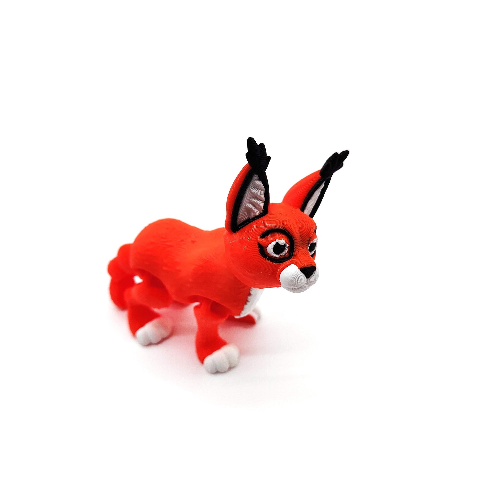 Flexible Caracal Cat Figurine –Poseable Exotic Animal Sculpture, Gift for Cat Lovers and Wildlife Enthusiasts, Home Decor Accent, office pet