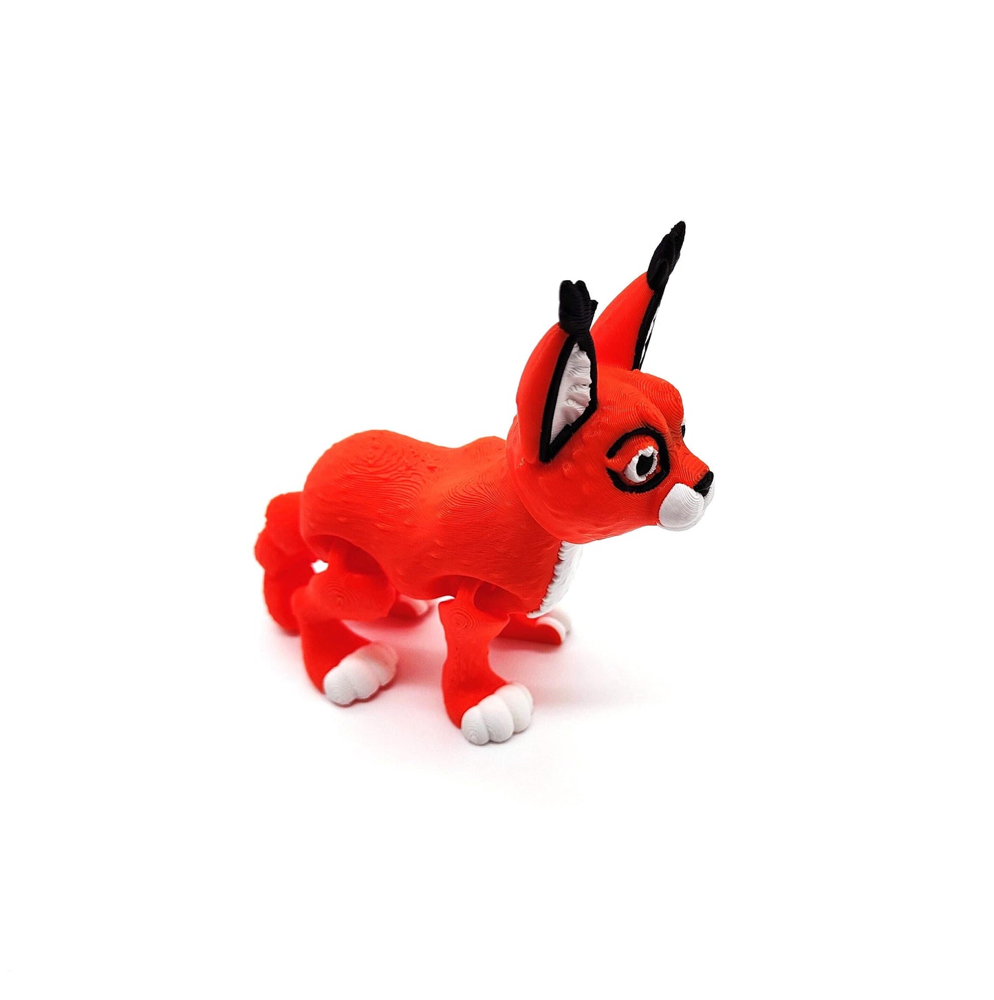 Flexible Caracal Cat Figurine –Poseable Exotic Animal Sculpture, Gift for Cat Lovers and Wildlife Enthusiasts, Home Decor Accent, office pet